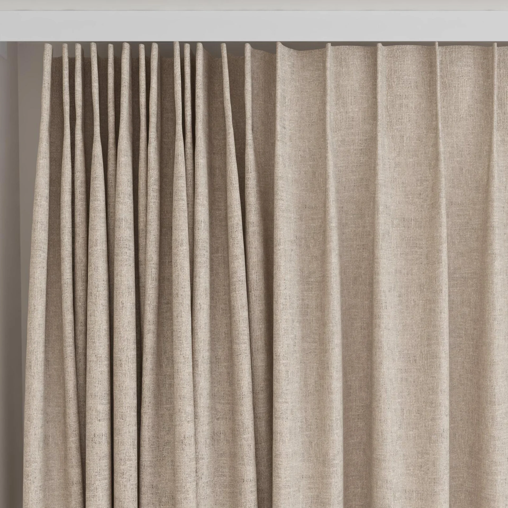 Top view of Adobe Twine, on curtain rail