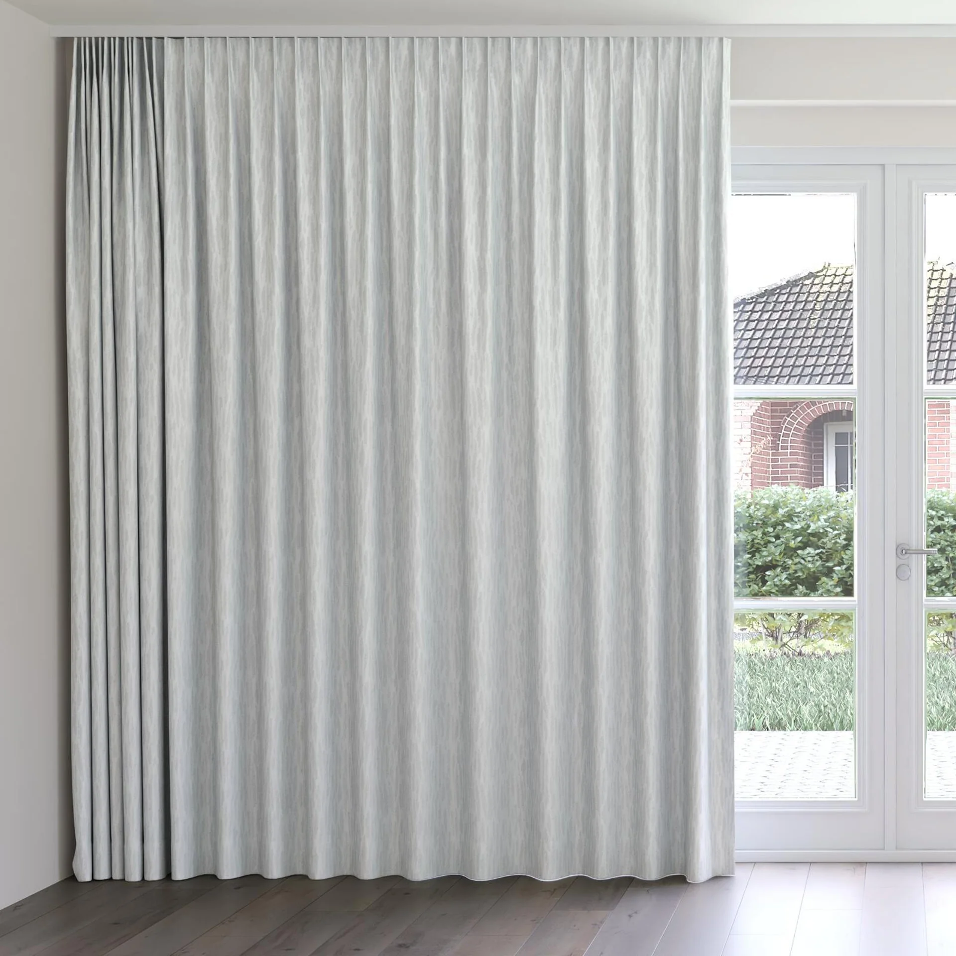 Front view of Aphelion Sterling, on curtain rail