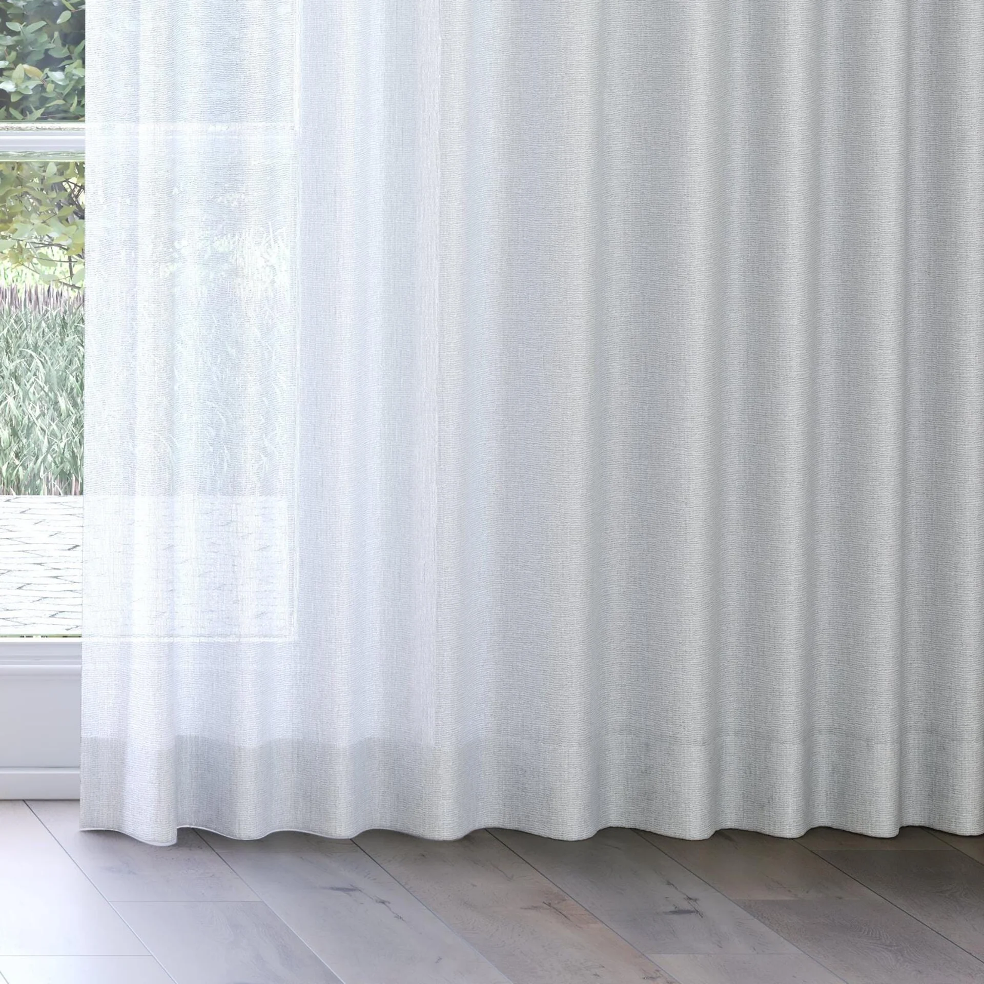 Bottom view of Mindful Dew, on curtain rail