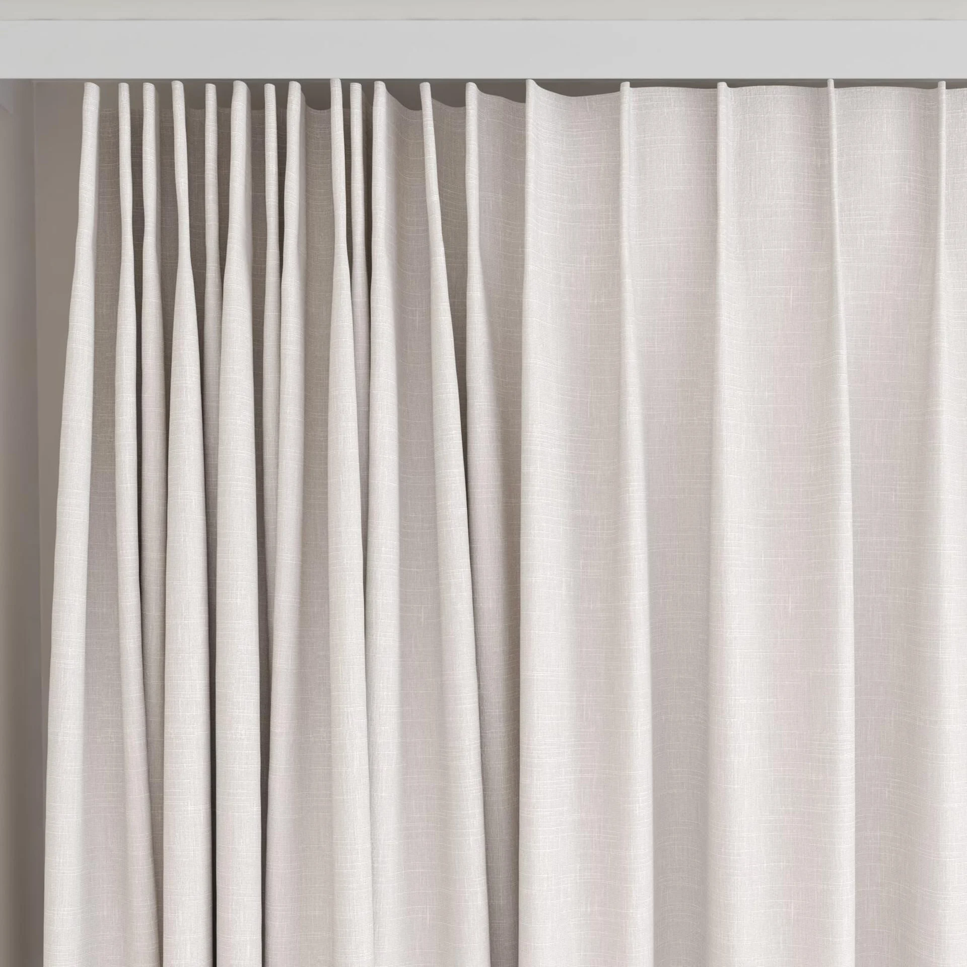 Top view of Artemis Mink, on curtain rail