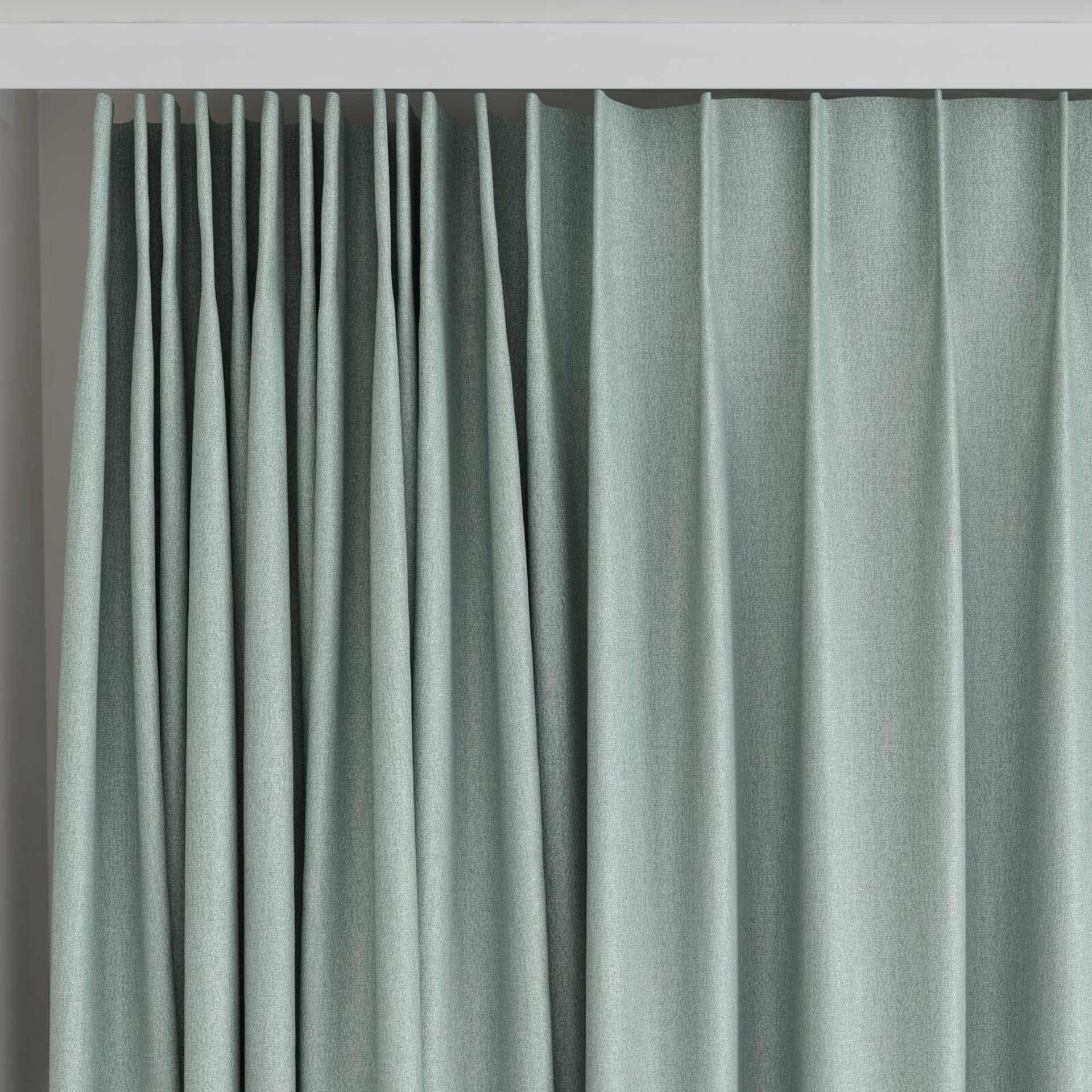 Top view of Re-New Jade, on curtain rail