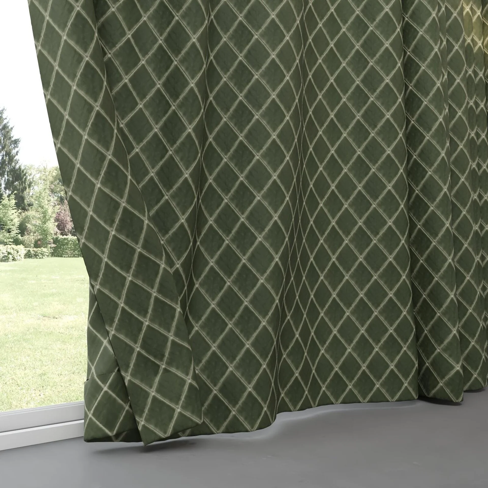 Bottom view of Pantheon Thyme, pinch pleat
