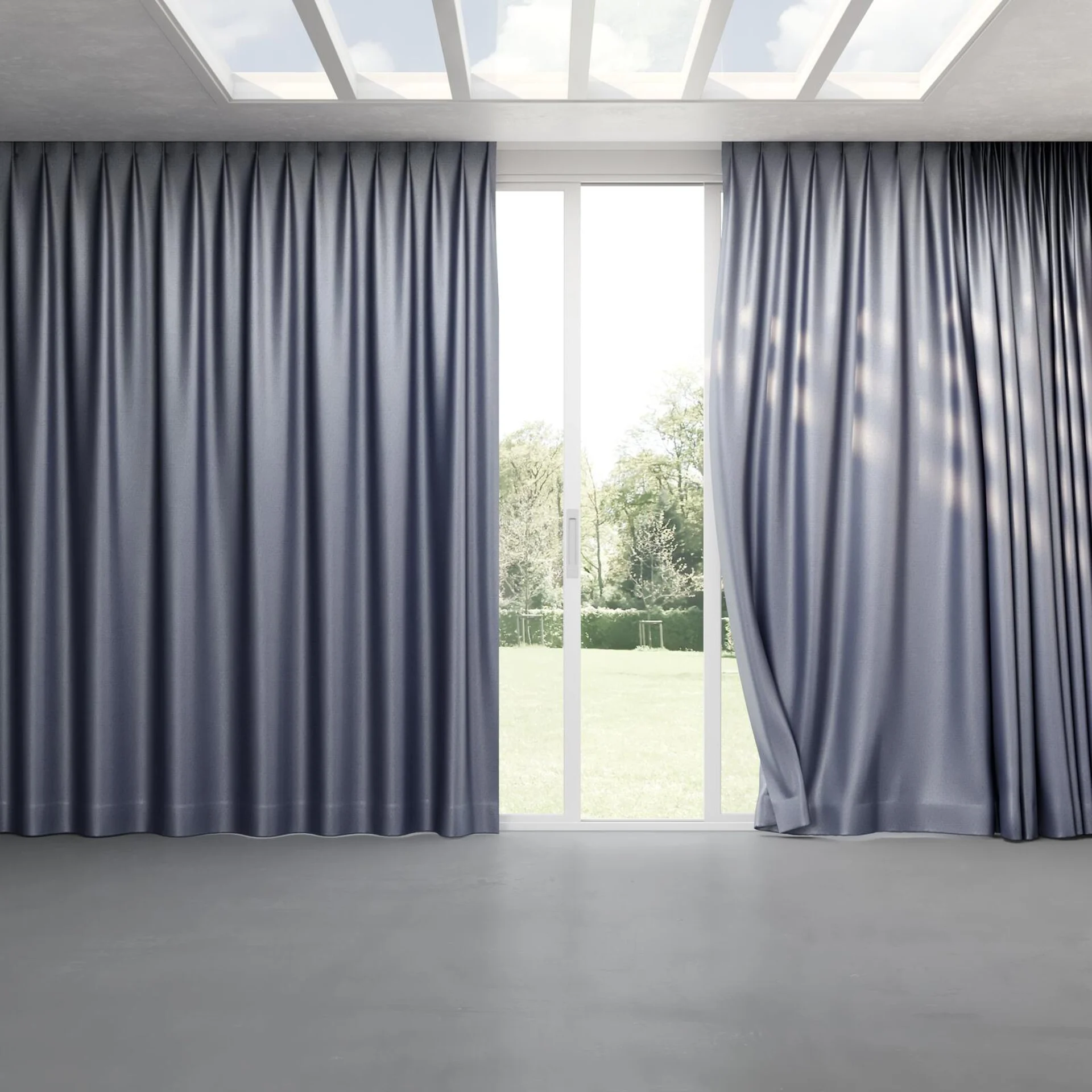 Full view of Consul River, pinch pleat