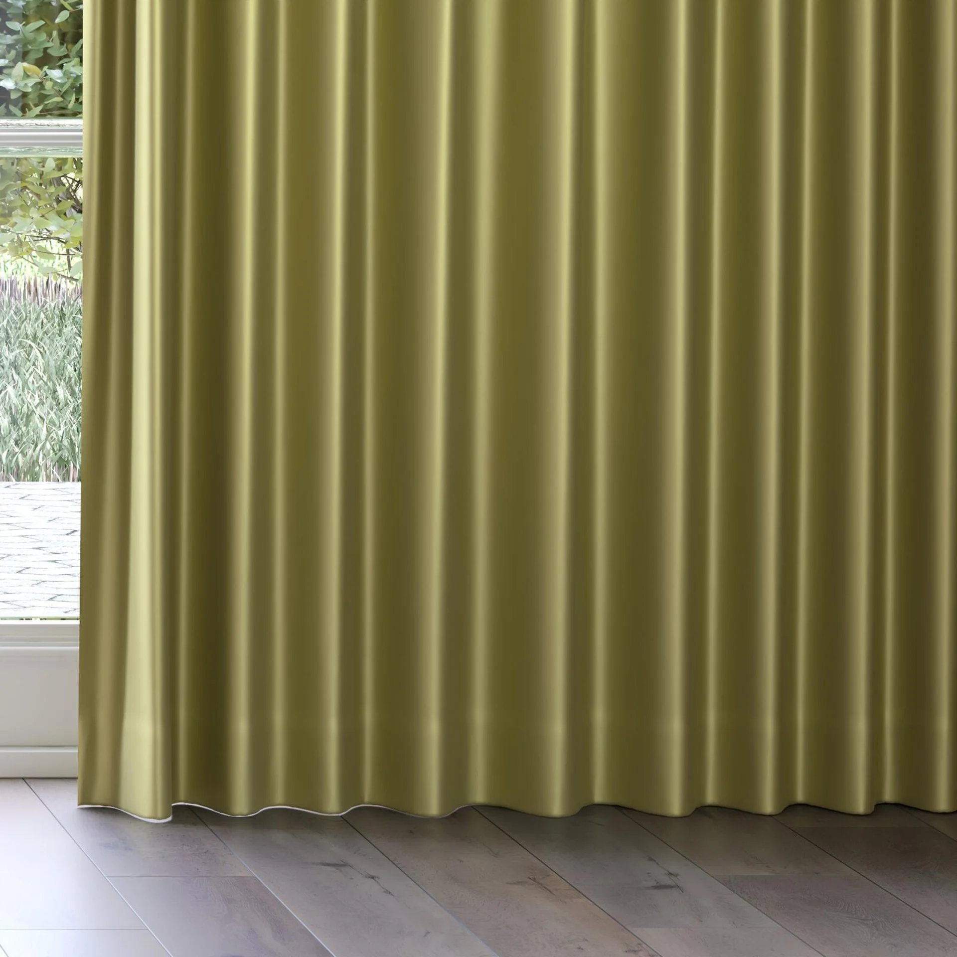 Bottom view of North Face Moss, on curtain rail