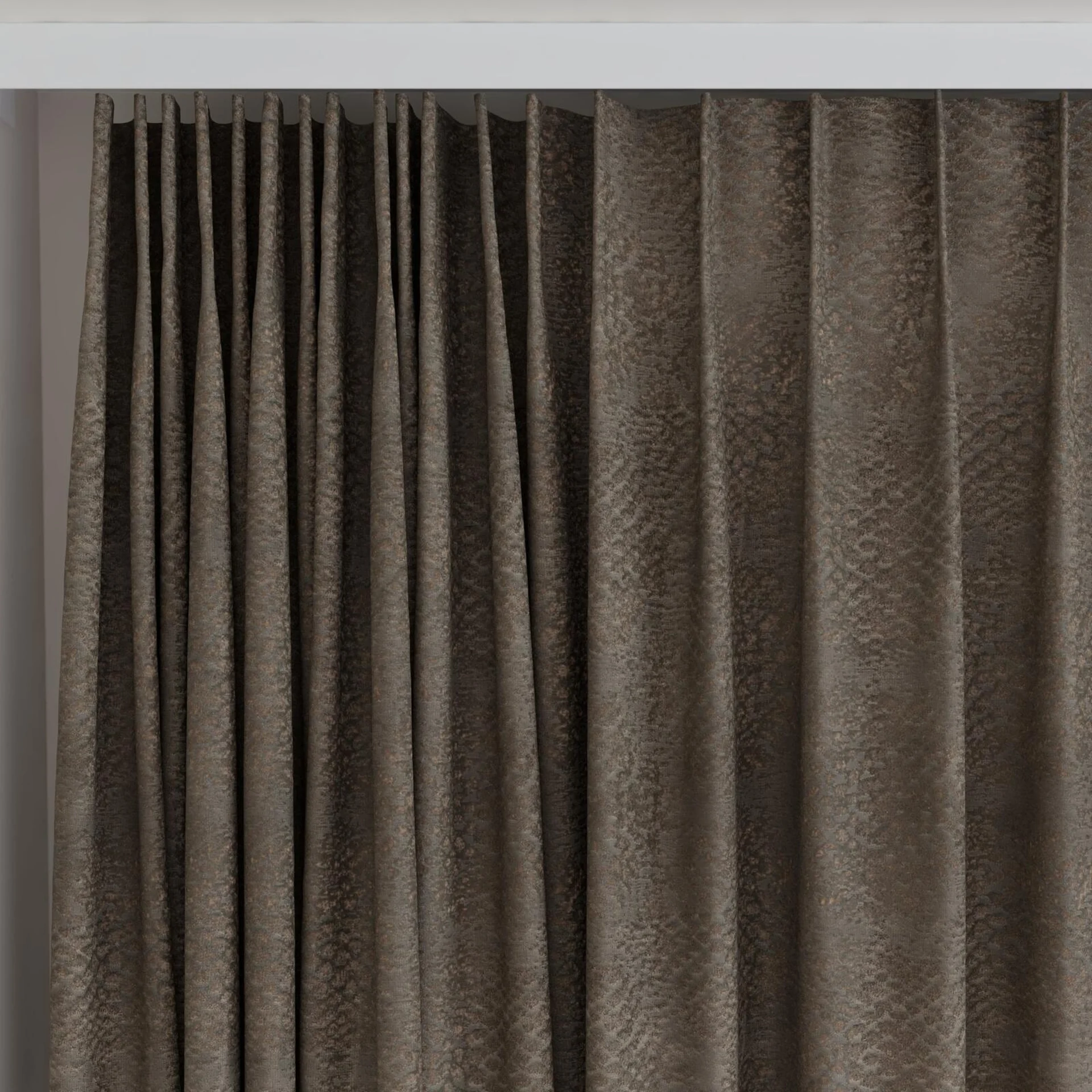 Top view of Gilda Gargoyle, on curtain rail
