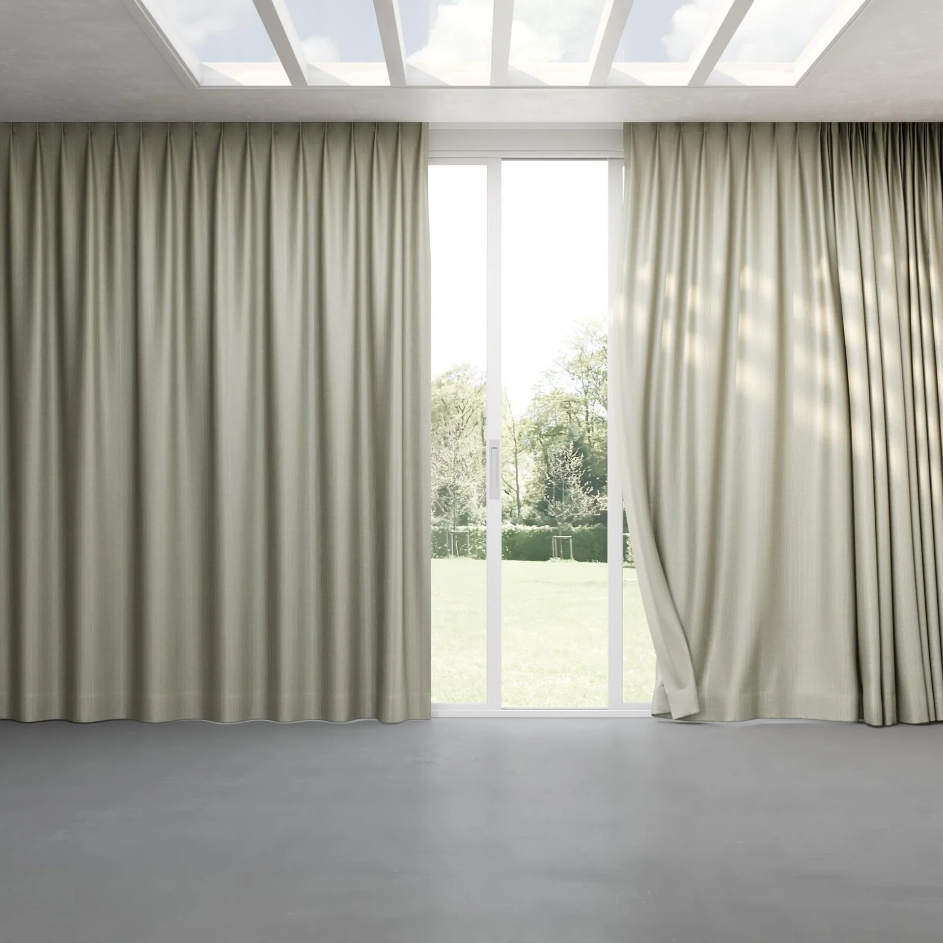 Full view of Leonardo Mineral, pinch pleat