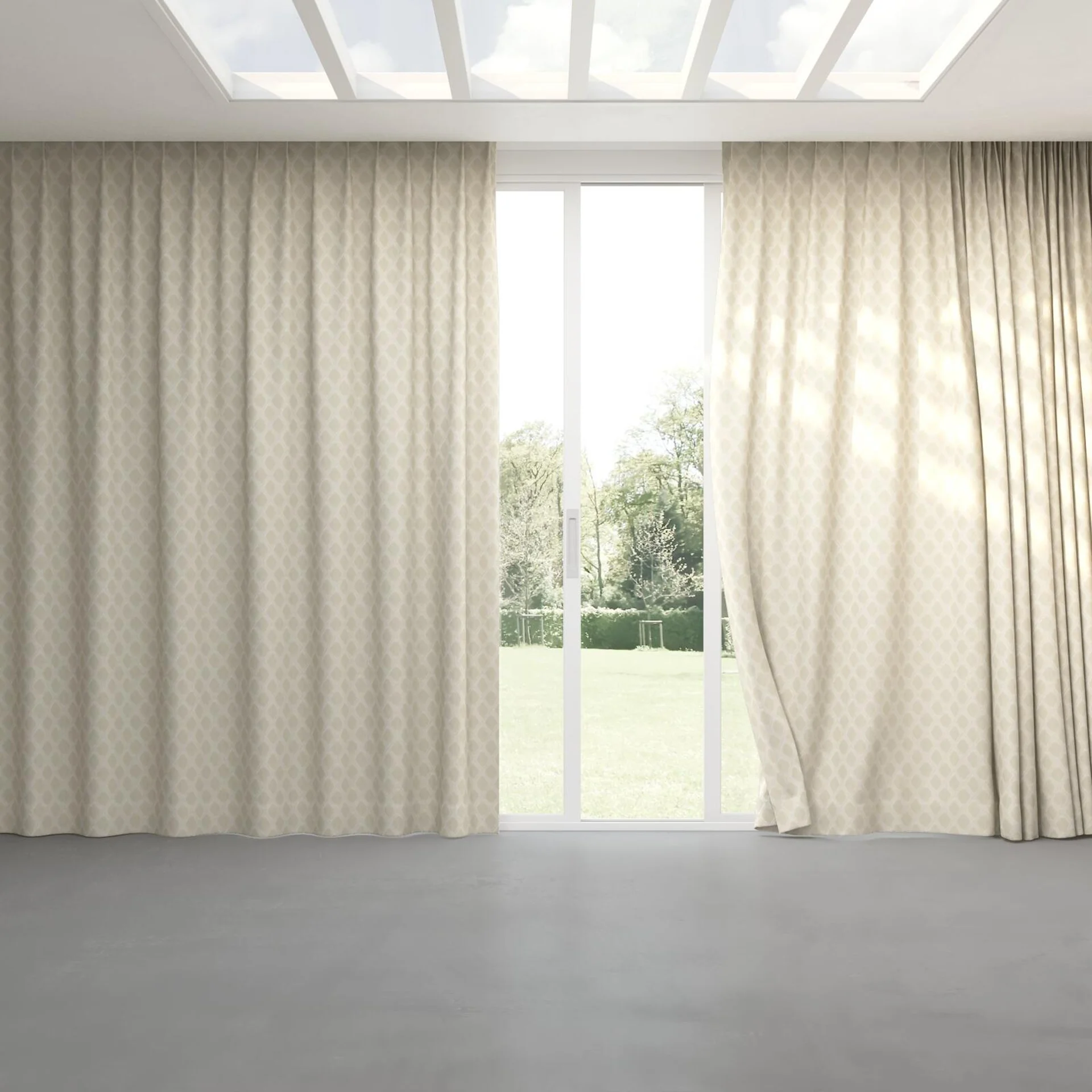 Full view of Pantheon Angora, pinch pleat
