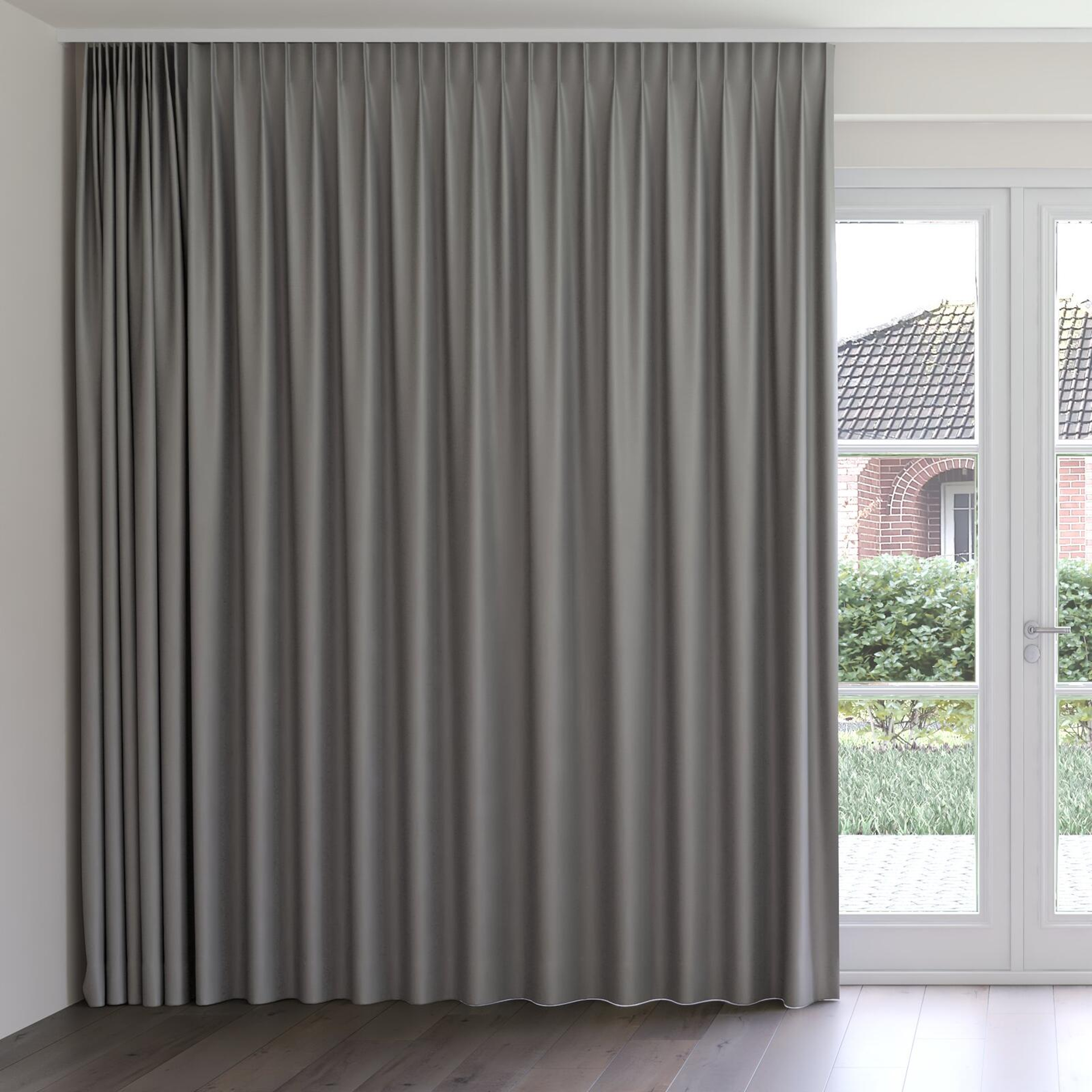 Front view of Woolskin Shark, on curtain rail