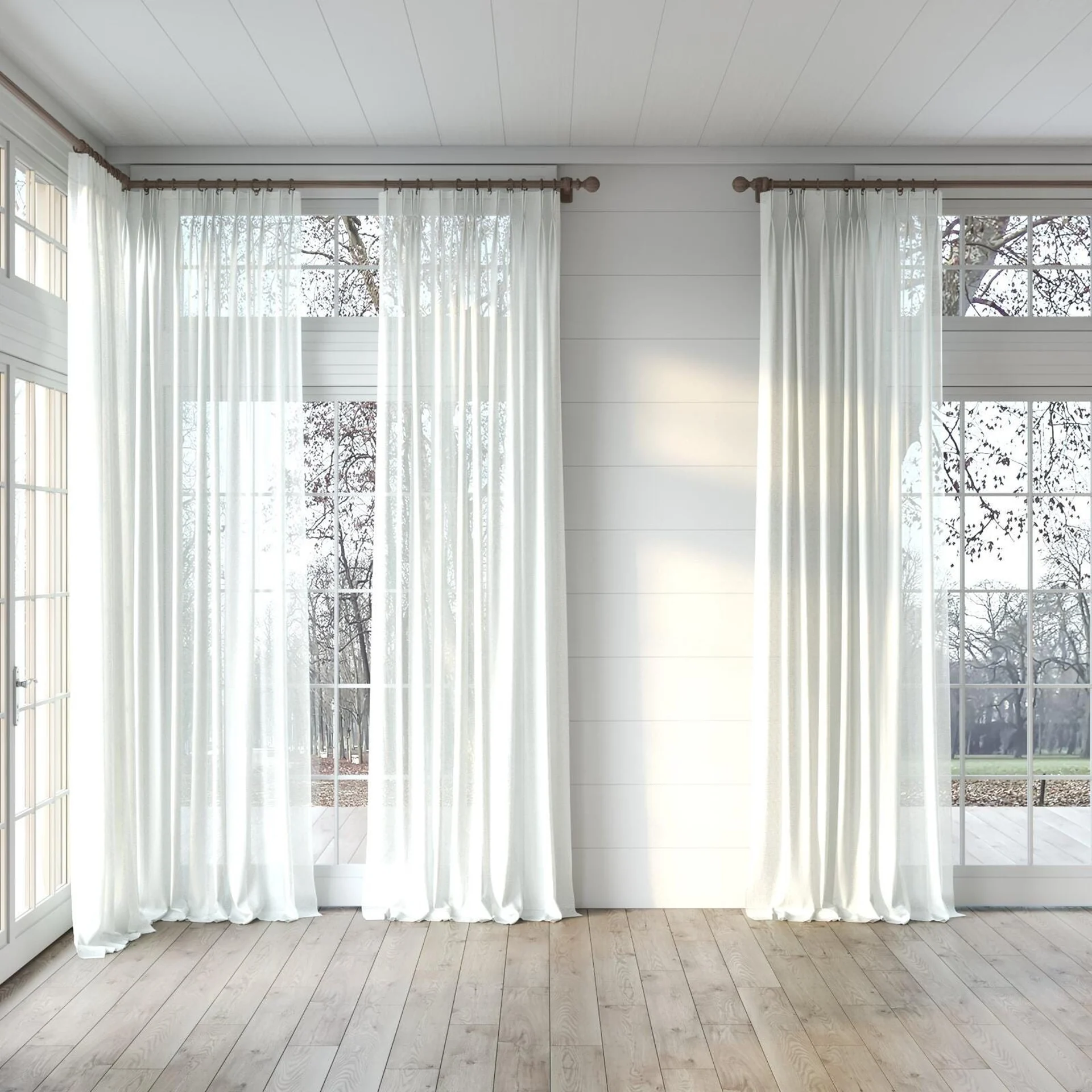 Full view of Laconia Air Frost, puddled, on curtain rod