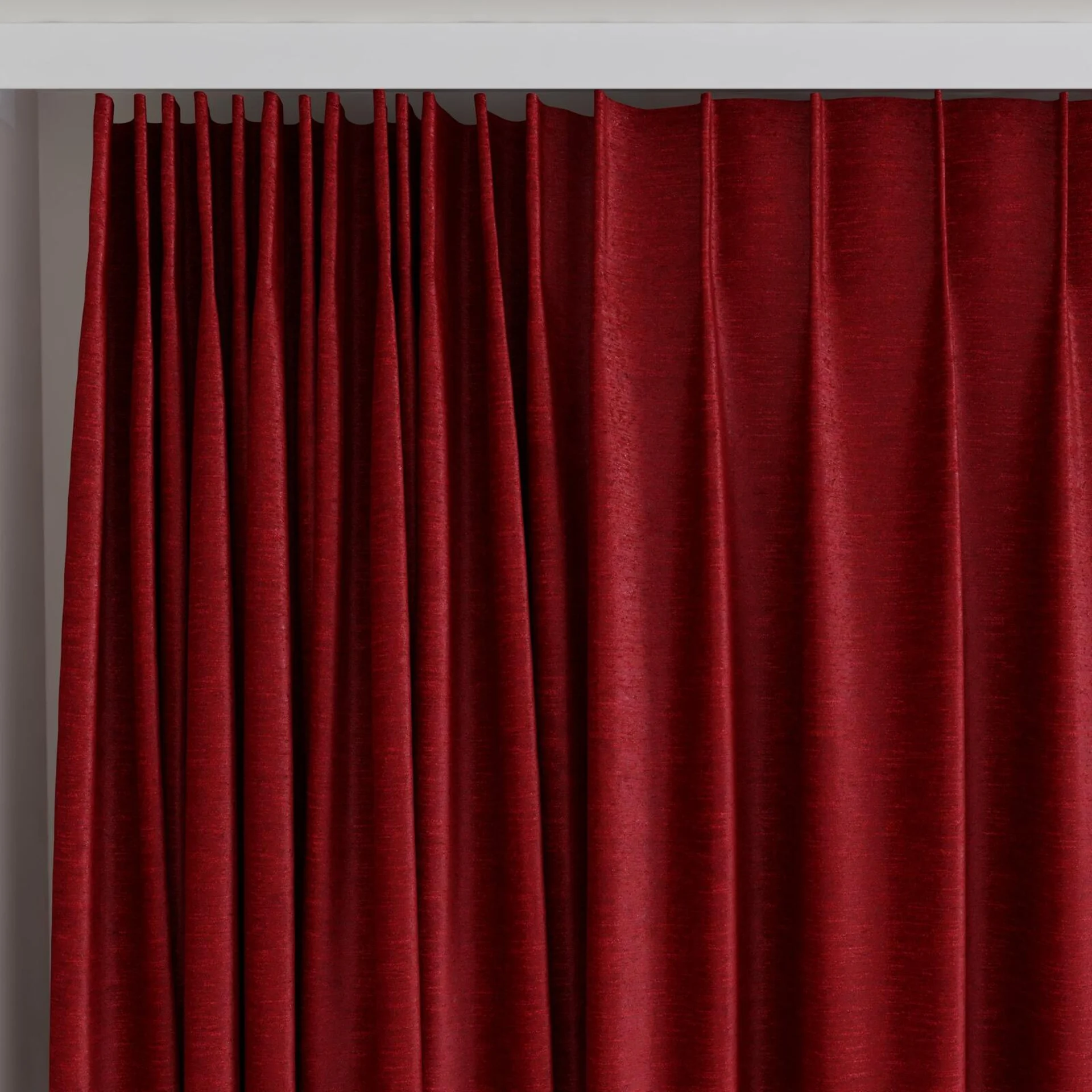 Top view of Lambada Pomegranate, on curtain rail