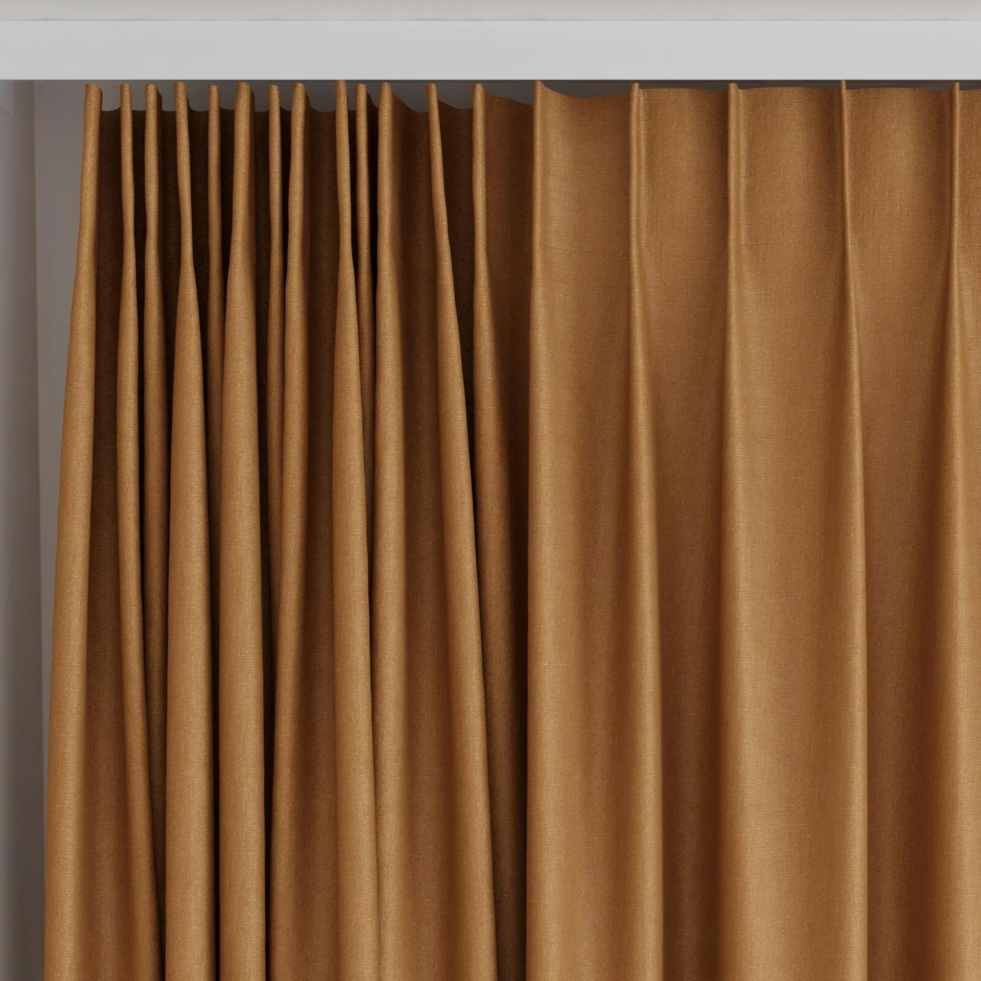 Top view of Eternal Copper, on curtain rail