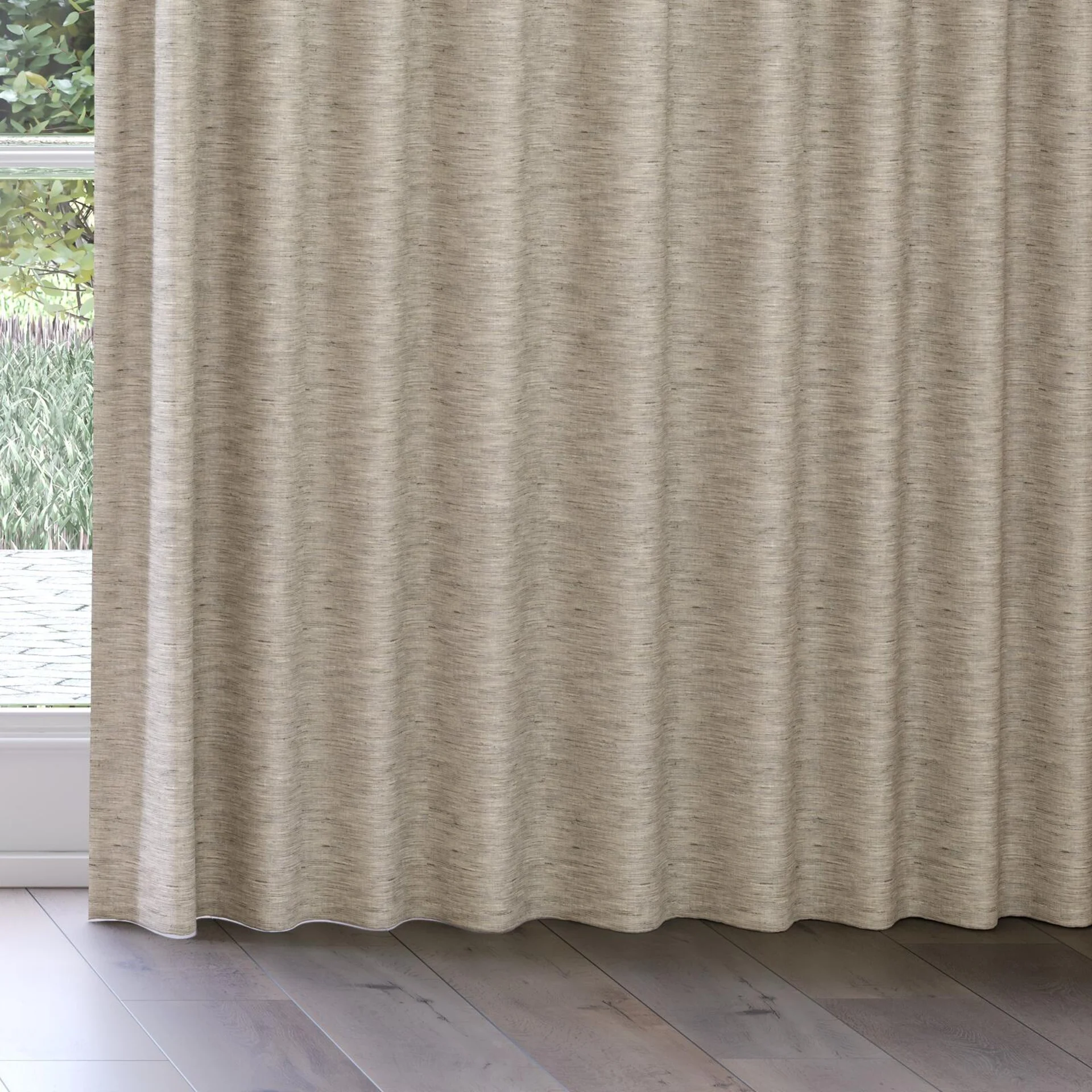 Bottom view of Venus Marble, on curtain rail