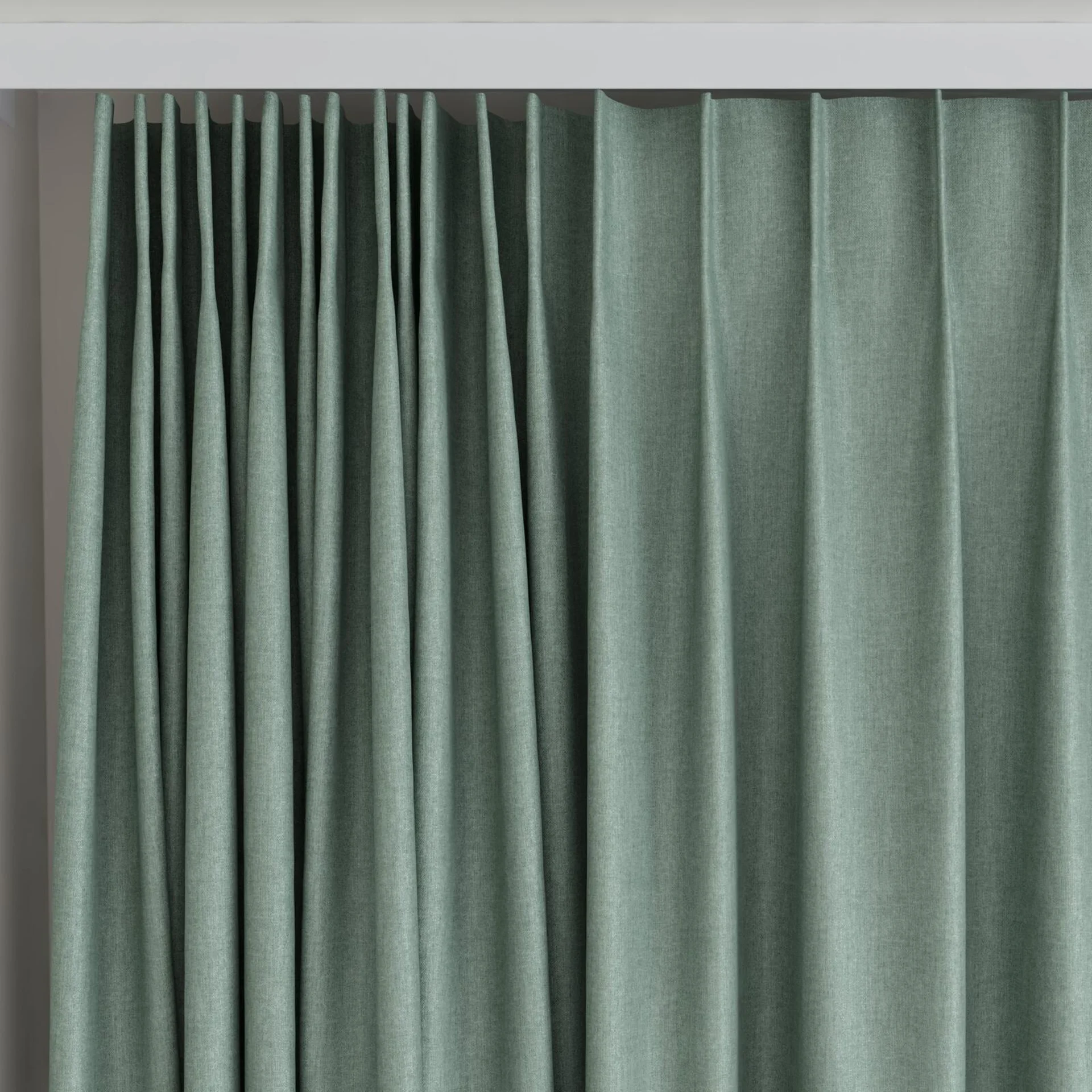 Top view of Cushy Beetle, on curtain rail