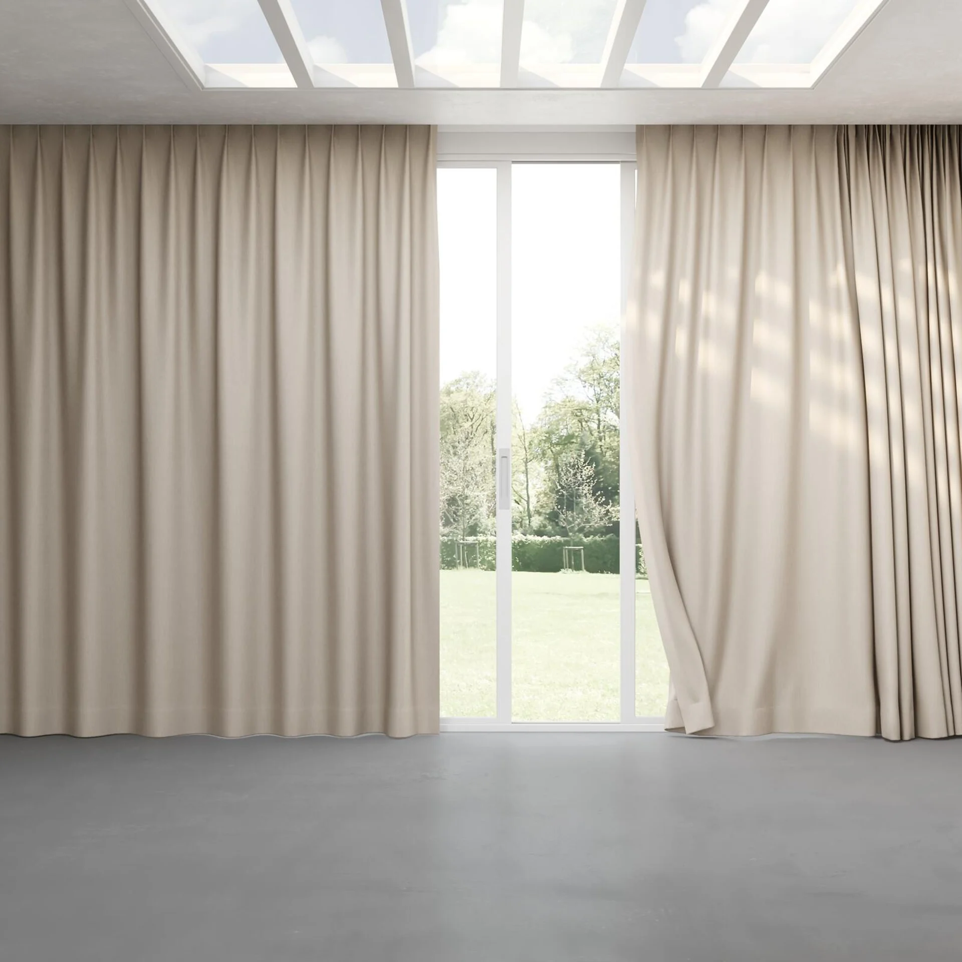 Full view of Cordoba Mushroom, pinch pleat