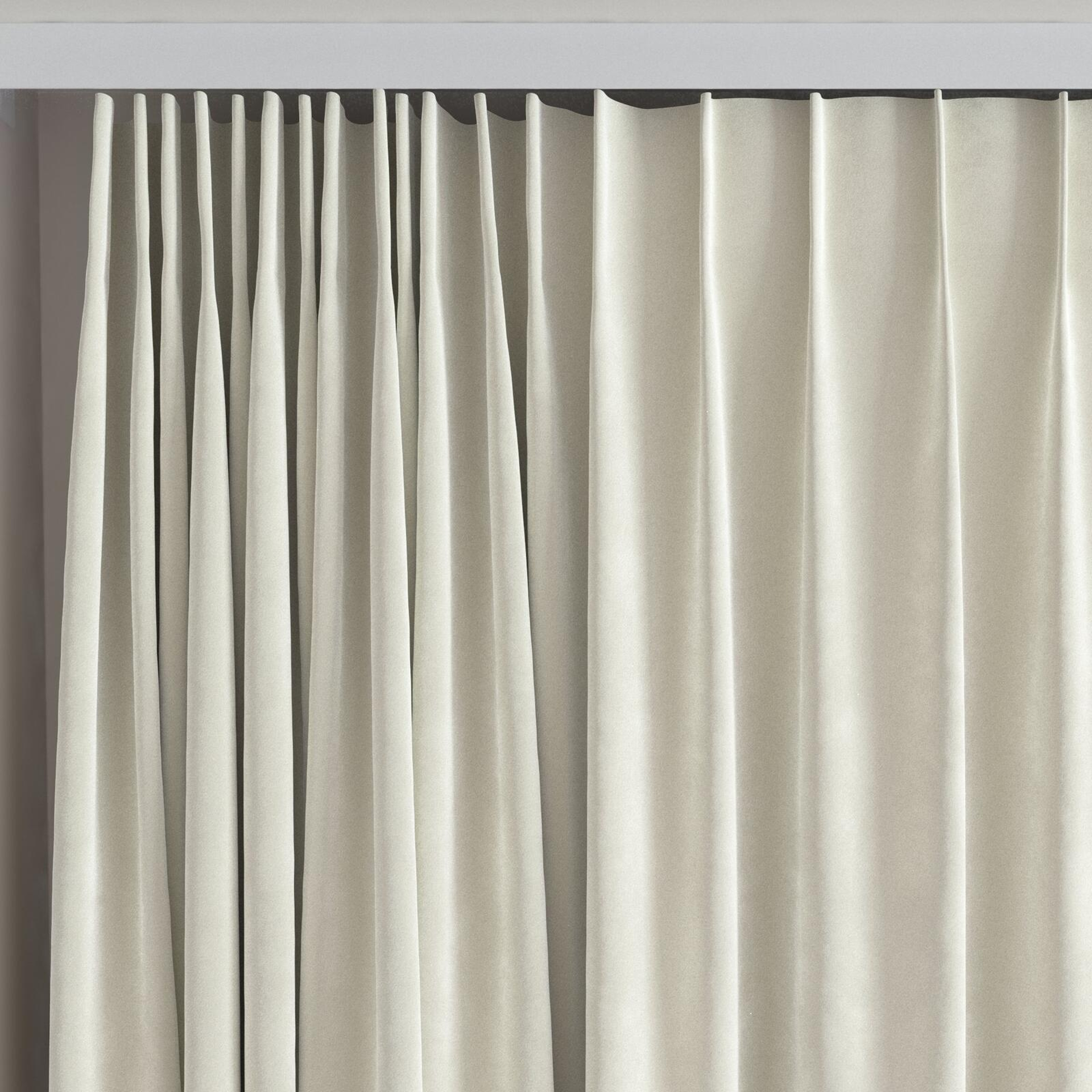 Top view of Verbier Wool, on curtain rail