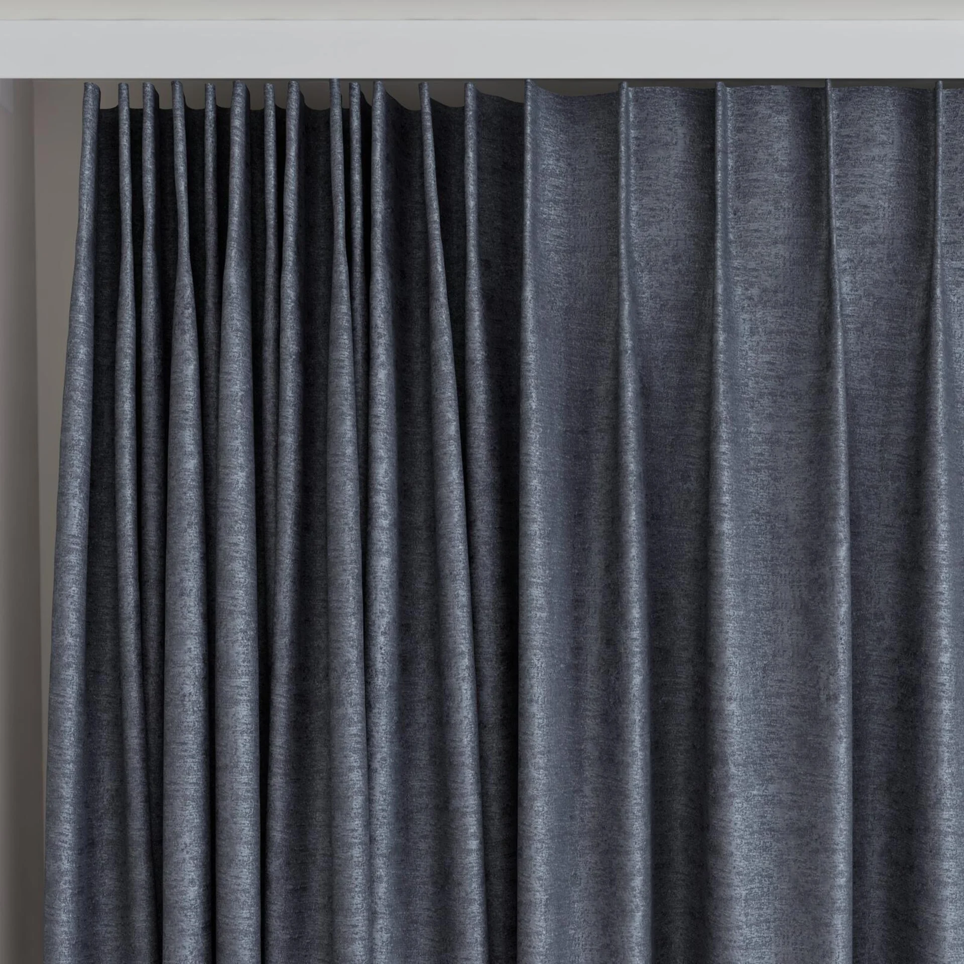 Top view of Hug Navy, on curtain rail