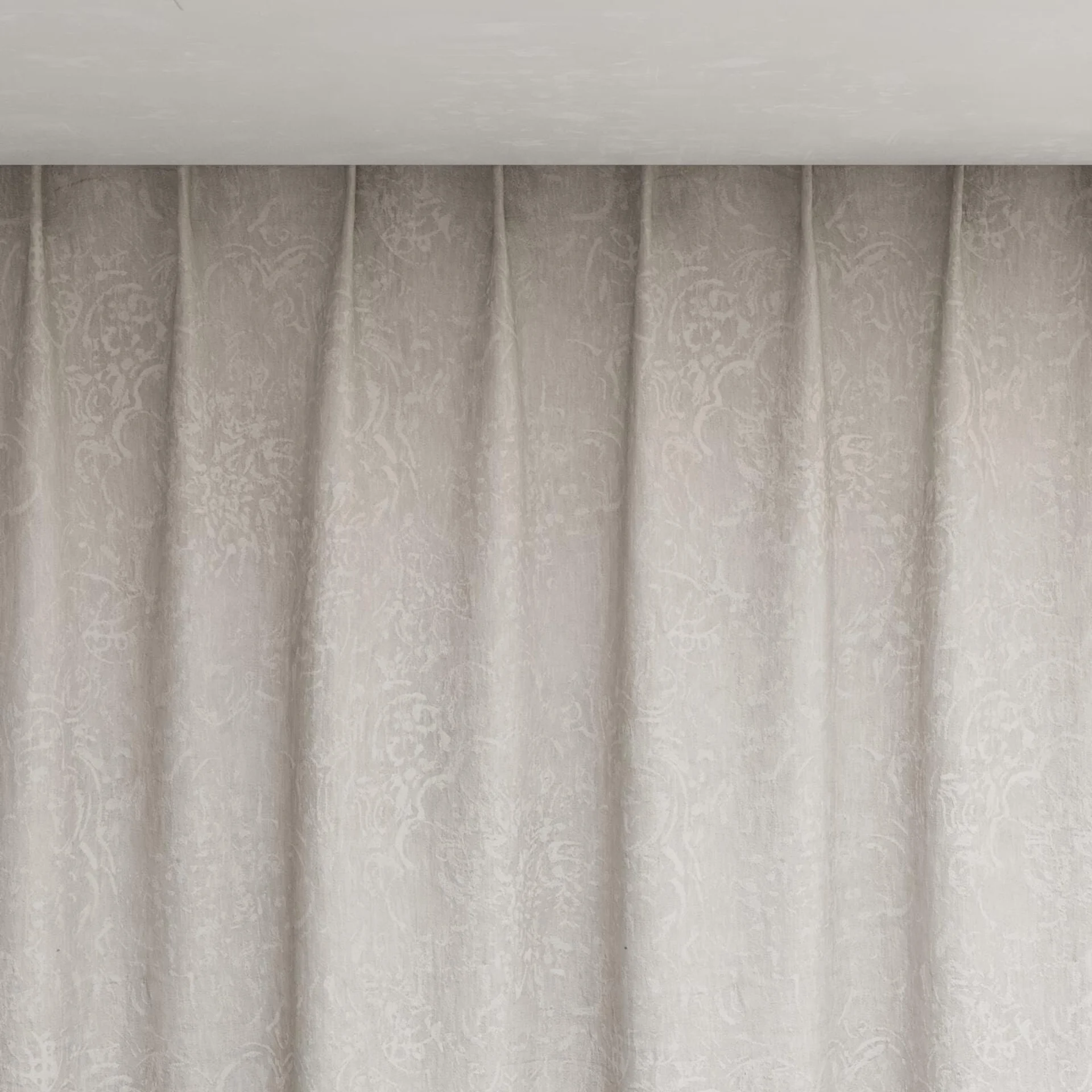 Top view of Azulejo Linen, pinch pleat