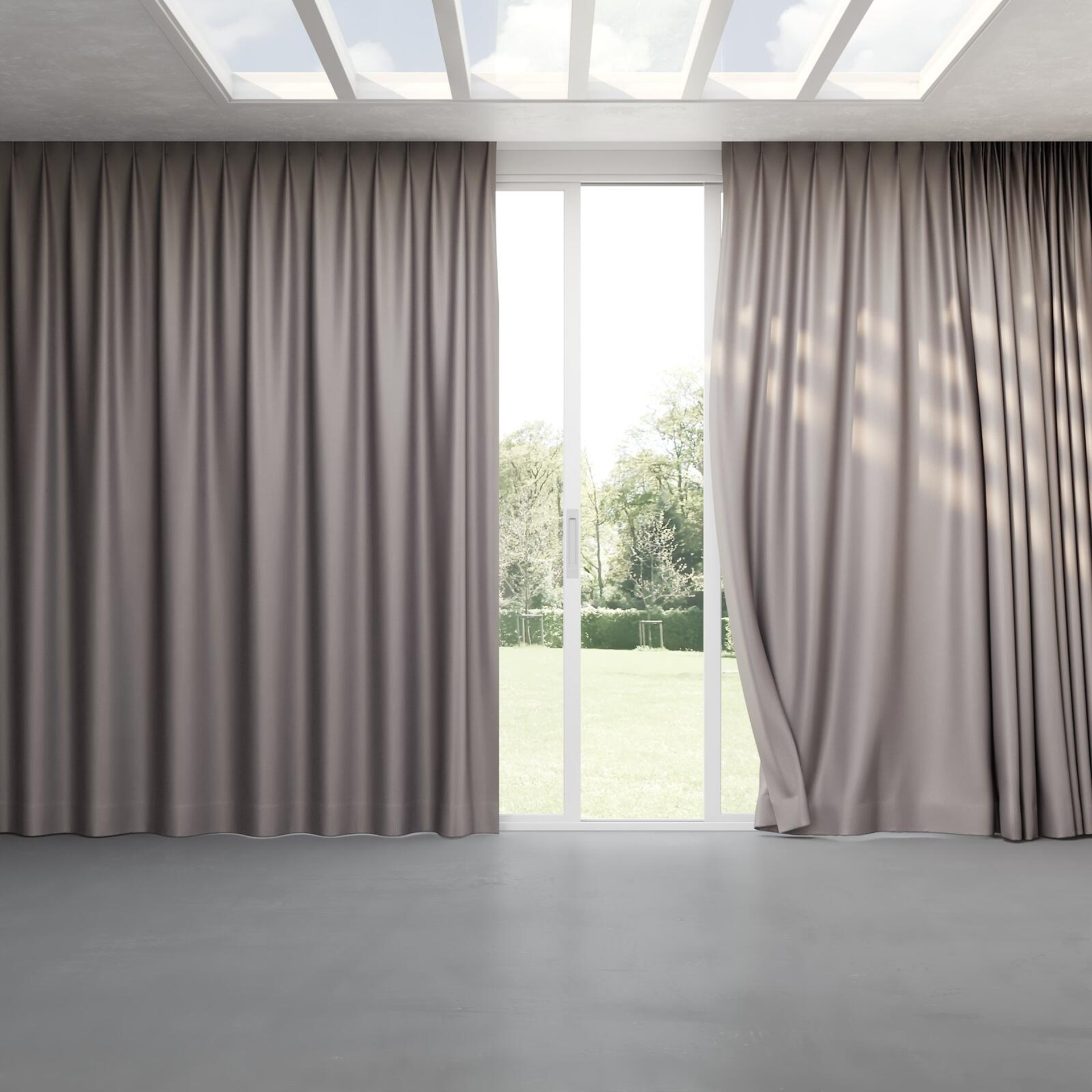 Full view of Wise Charcoal, pinch pleat