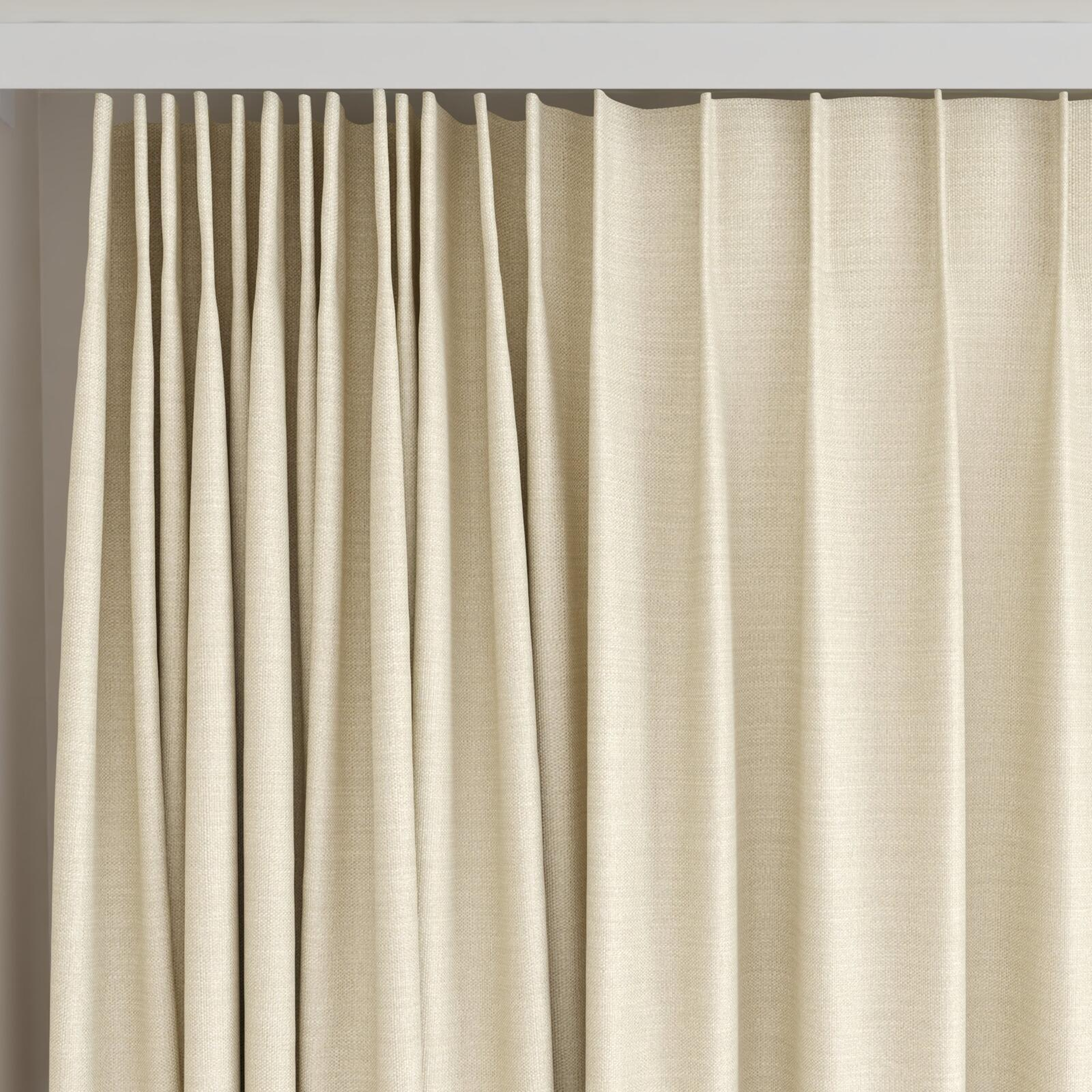 Top view of Linex Angora, on curtain rail