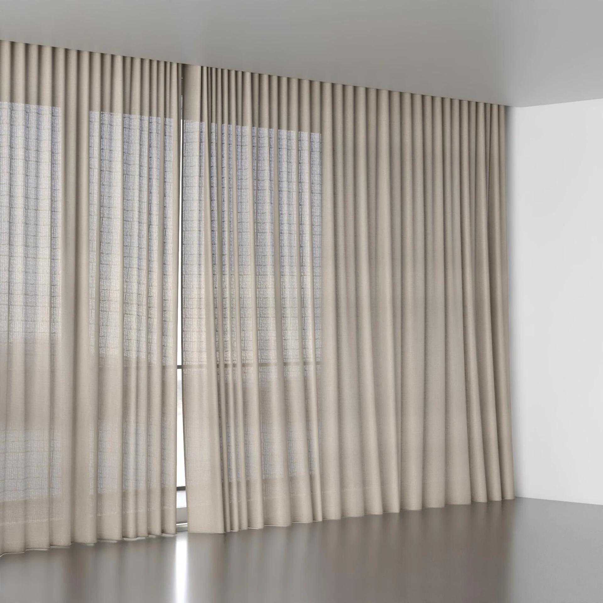 Full view of Crystal Plaza, wave pleat