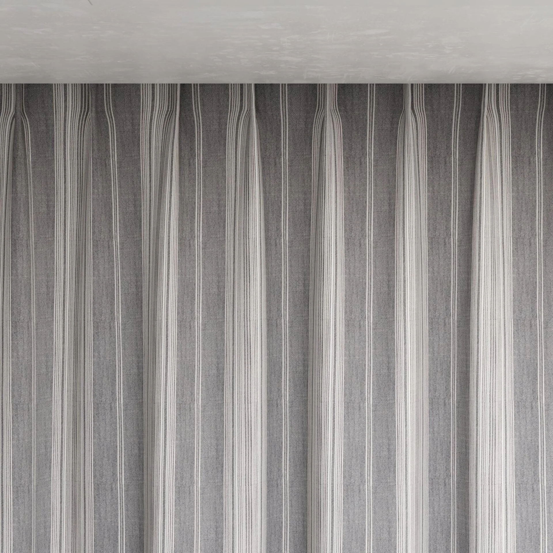 Top view of Chambray Multi Black, pinch pleat