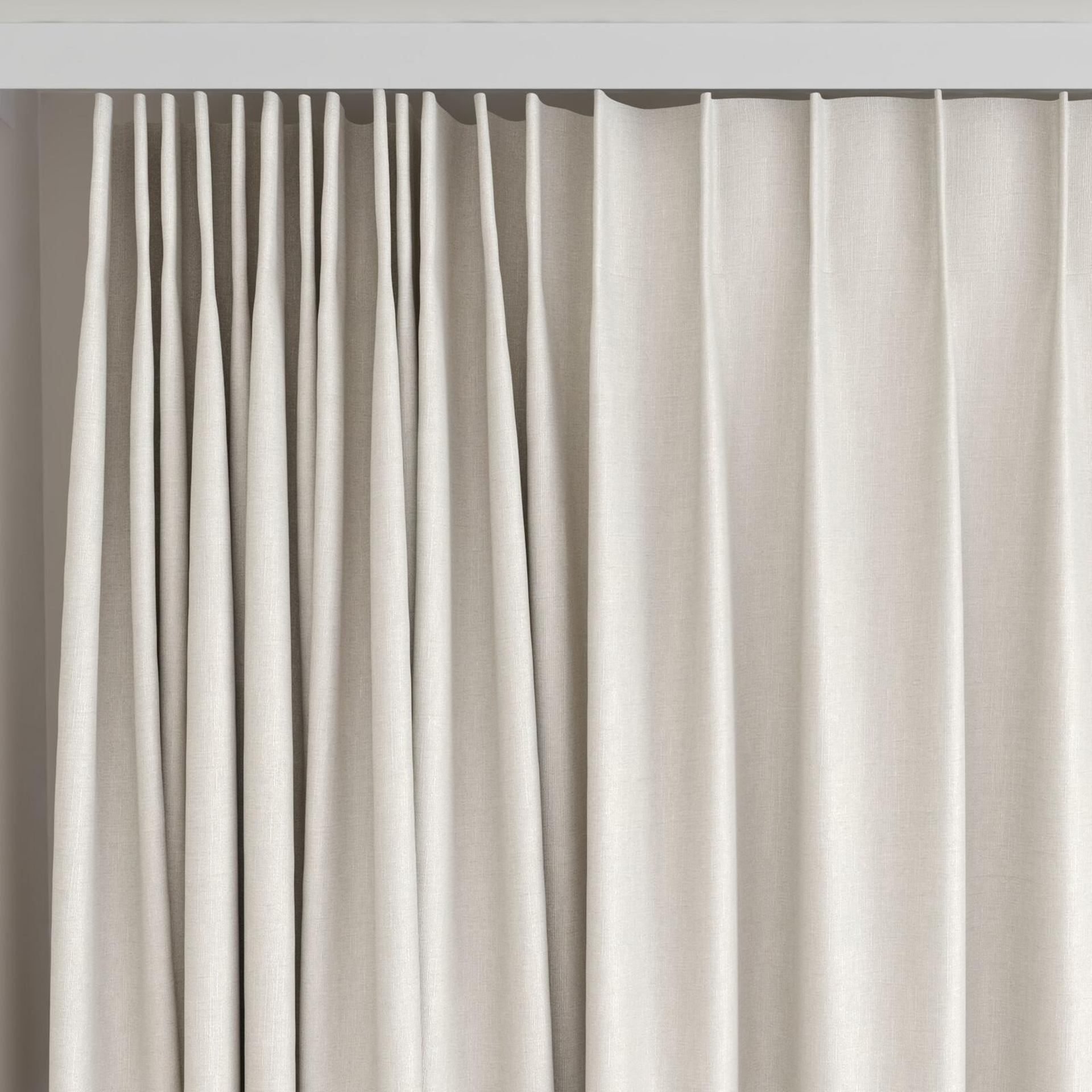 Top view of Bavaria Sesame, on curtain rail