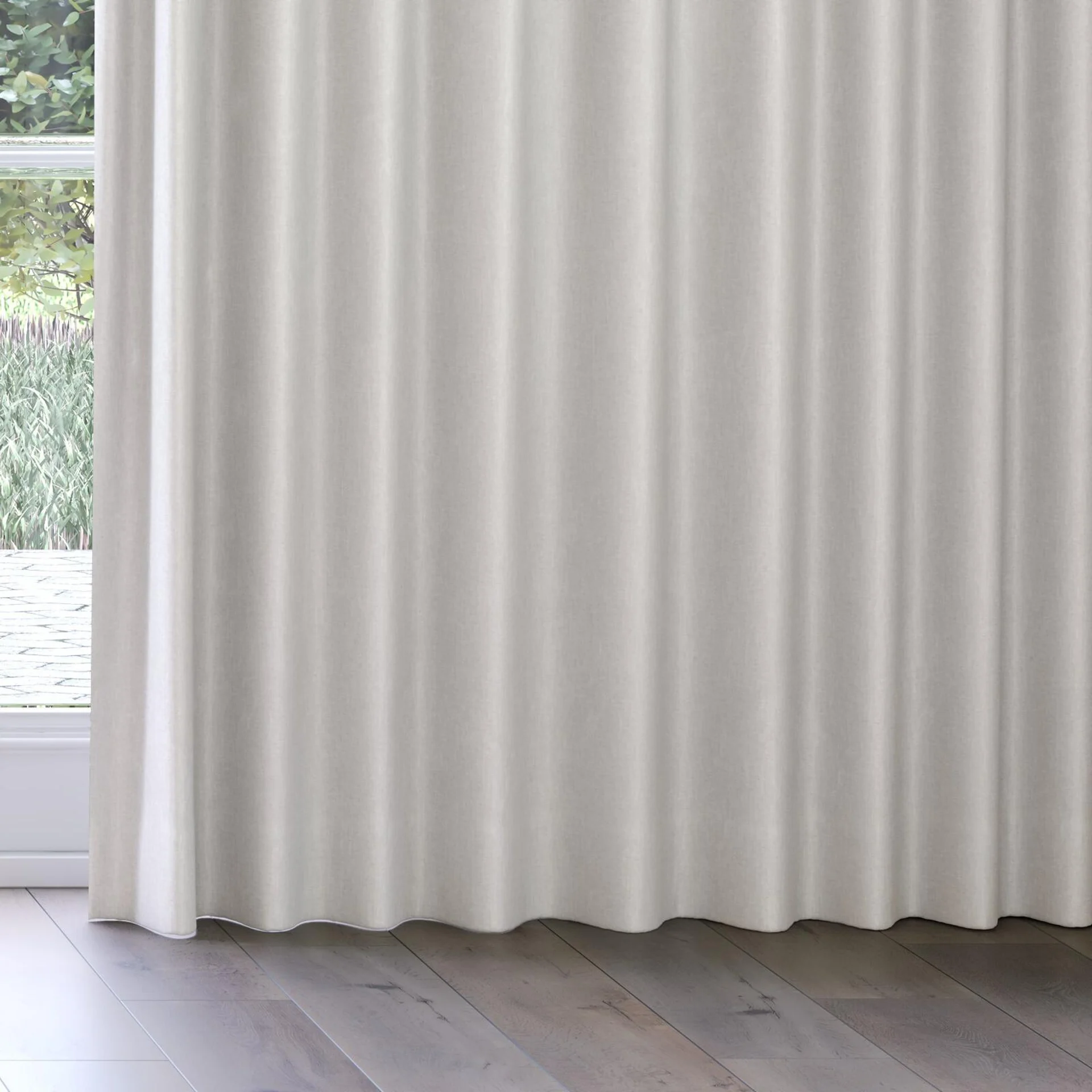 Bottom view of Glamour Limestone, on curtain rail