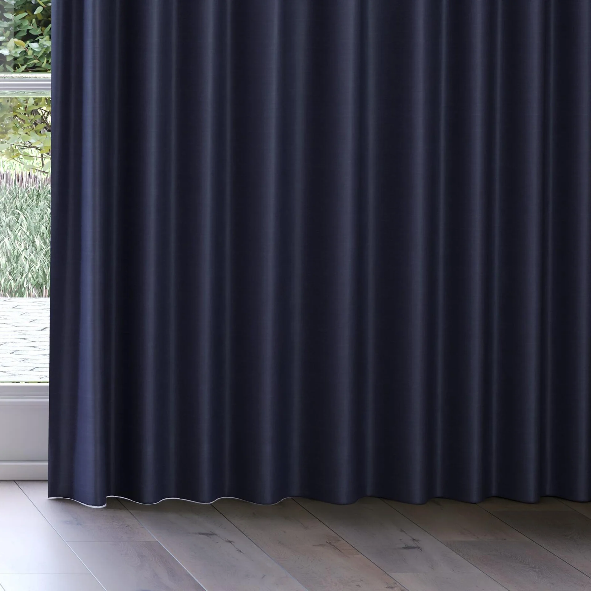 Bottom view of Silky Marine, on curtain rail