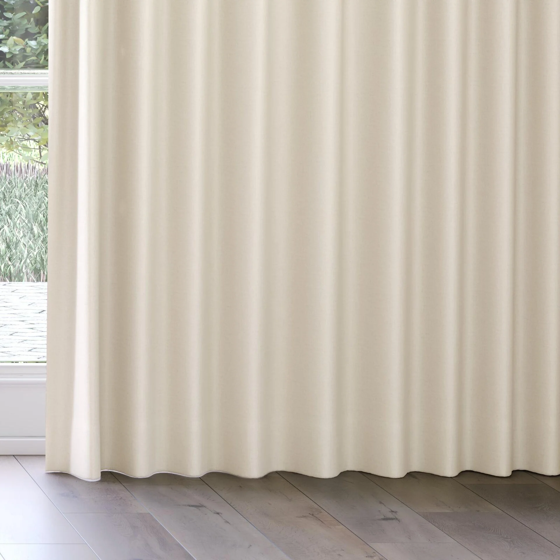 Bottom view of Urban Linen, on curtain rail