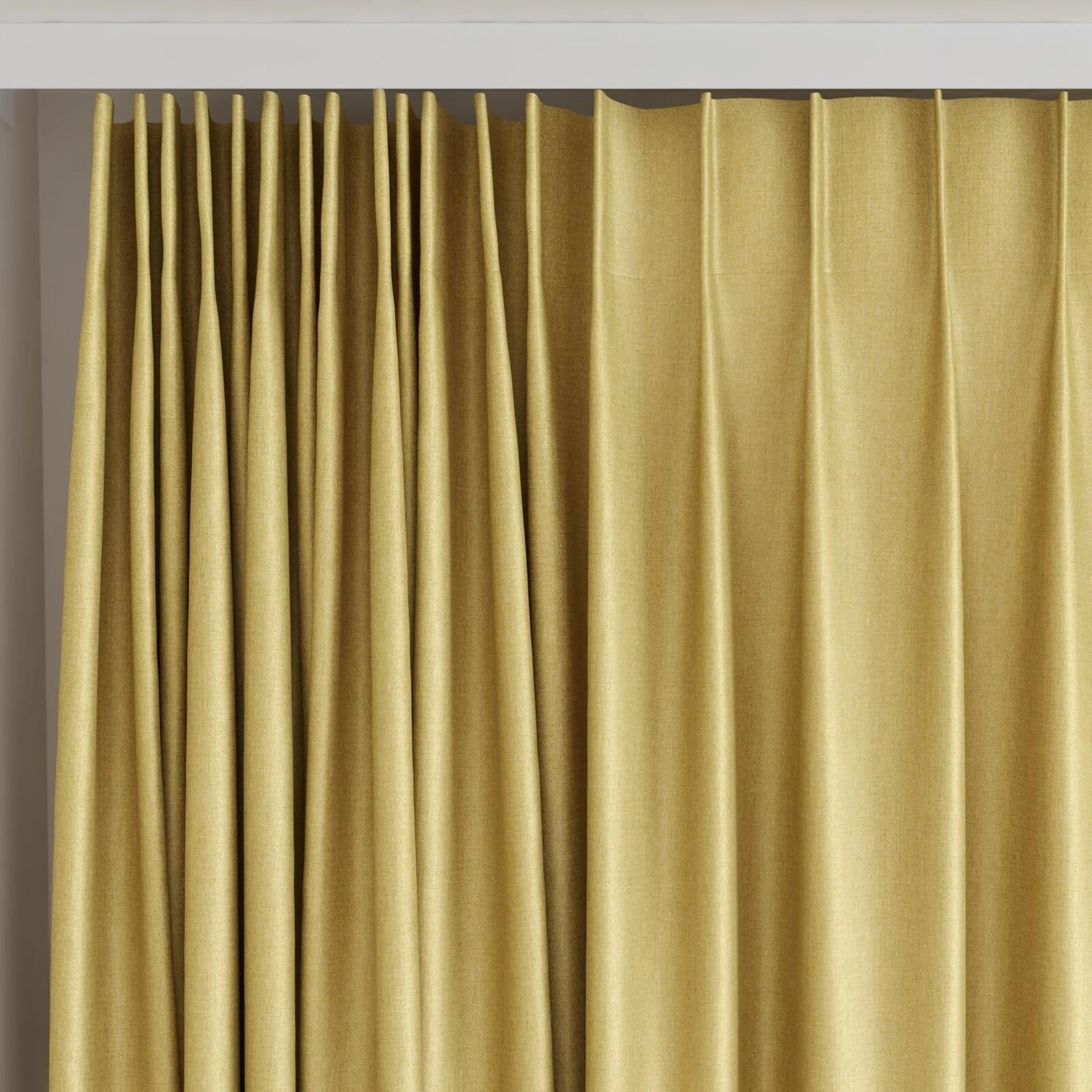 Top view of Matrix Gold, on curtain rail