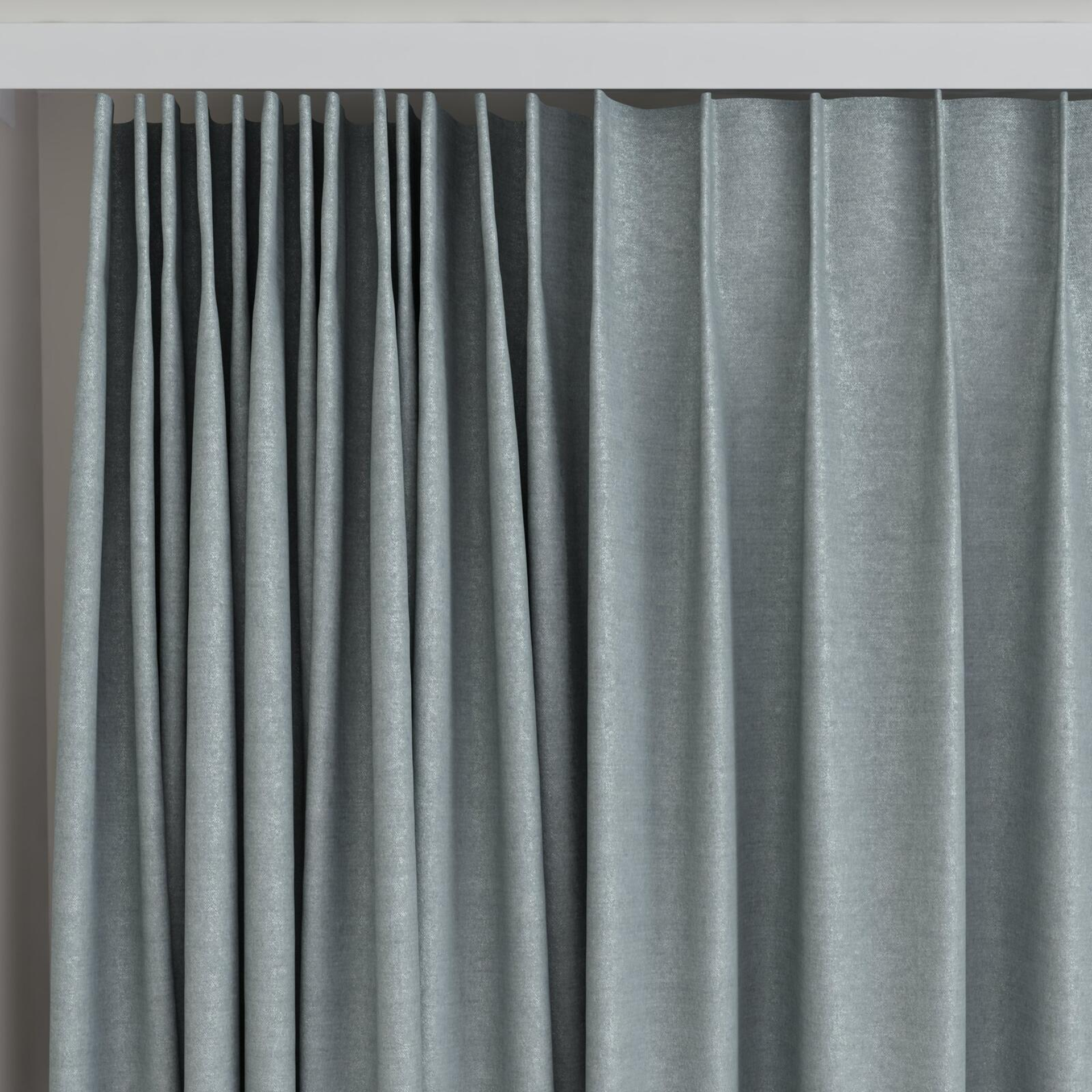 Top view of Drama Sage, on curtain rail