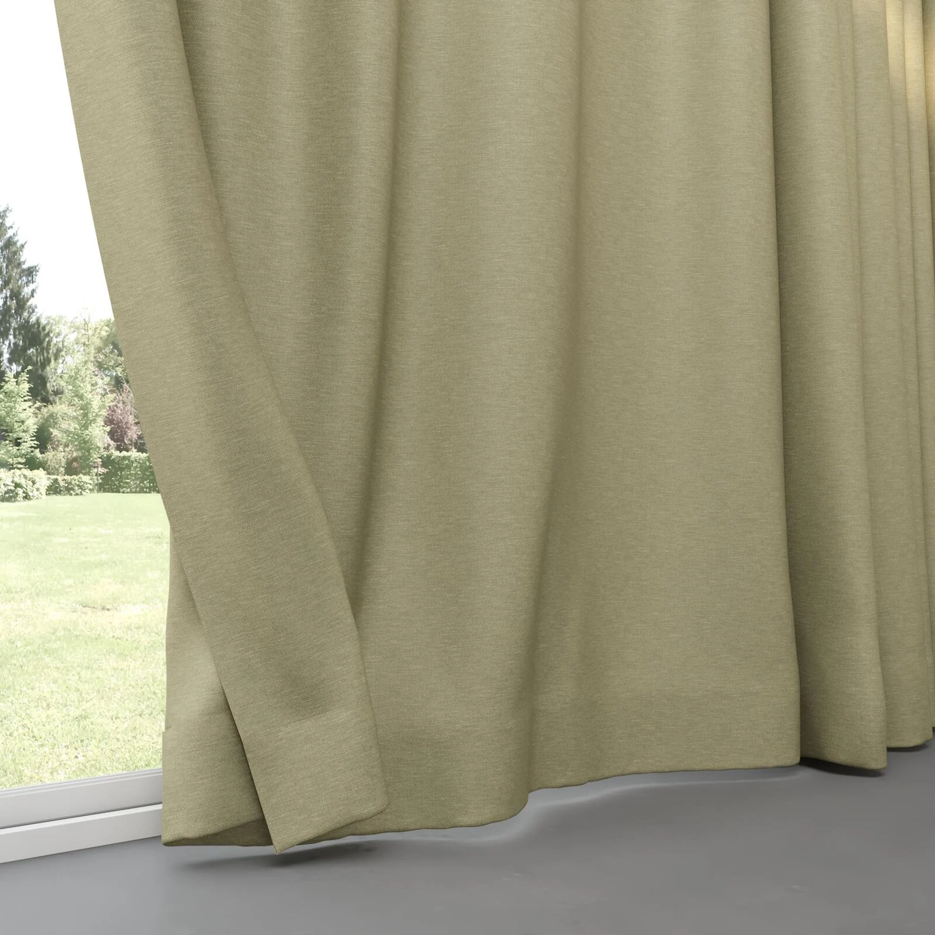 Bottom view of Colourwash Eco Khaki, pinch pleat