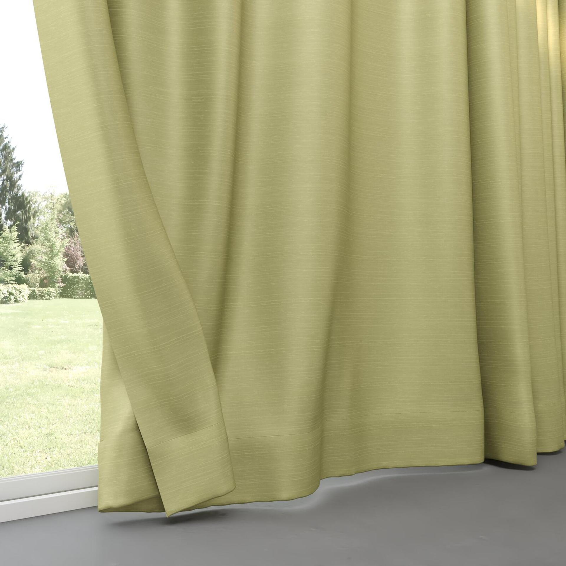Bottom view of Silky Pistachio, pinch pleat