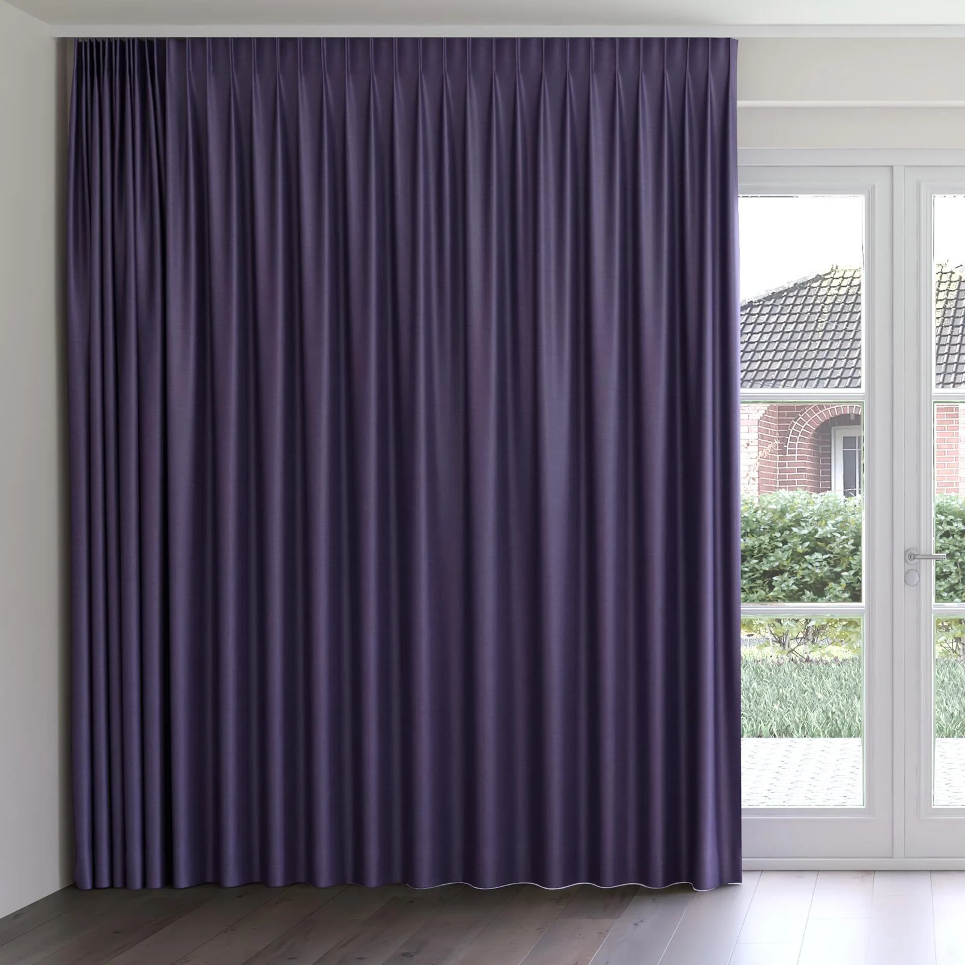 Front view of Provence Lavender, on curtain rail