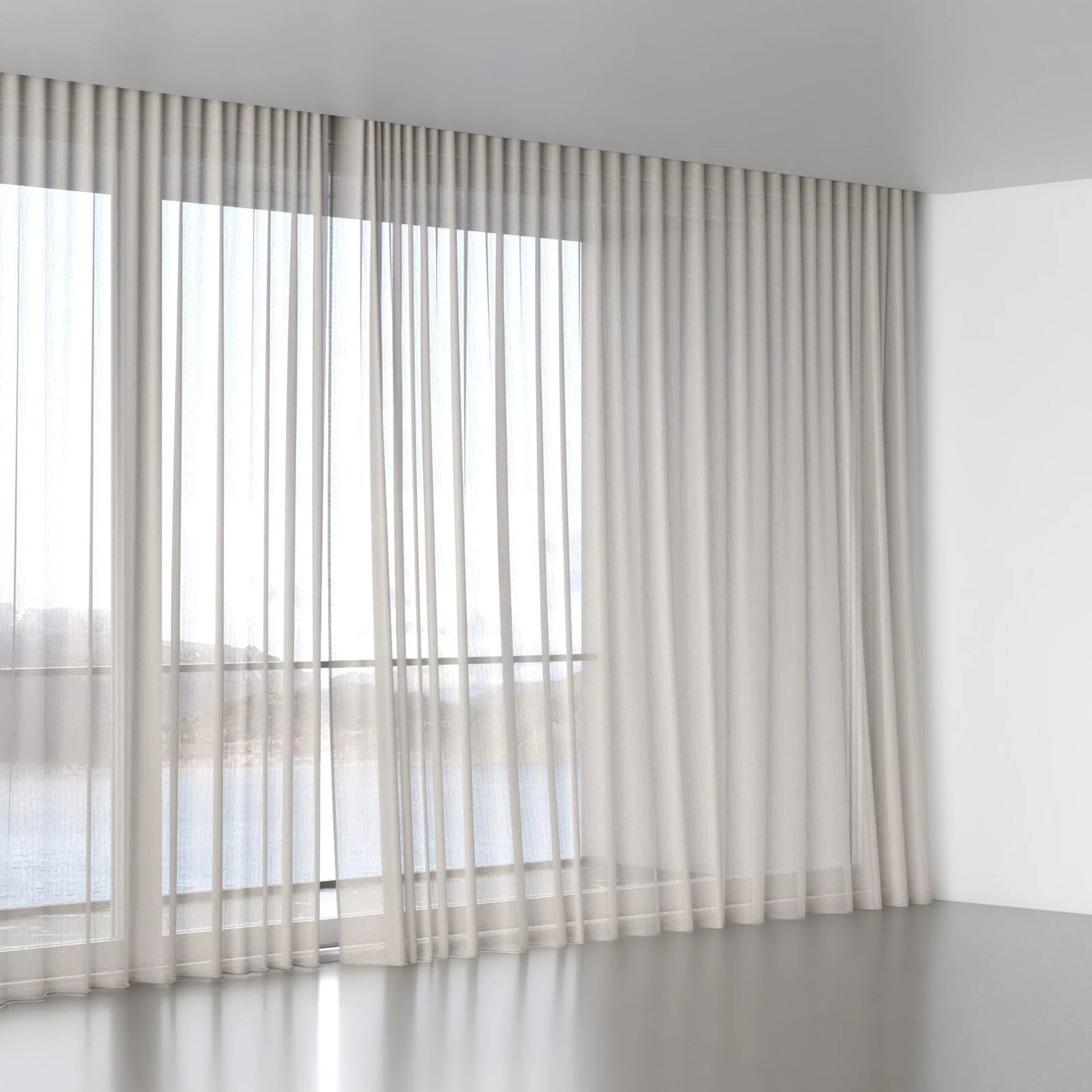 Full view of Alcova Chinchilla, wave pleat