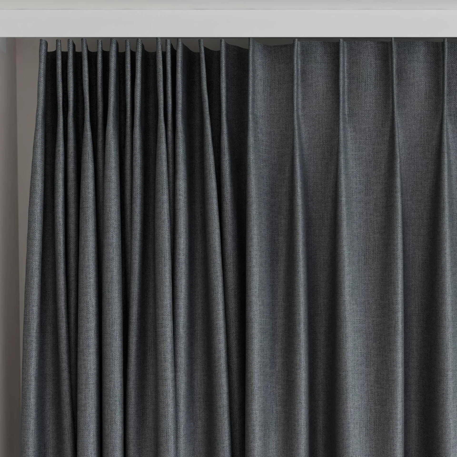 Top view of Matrix FR Gunmetal, on curtain rail