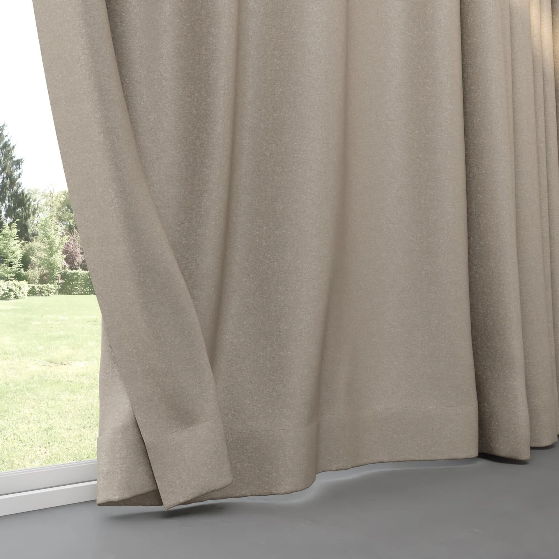 Bottom view of Recharge Linen, pinch pleat
