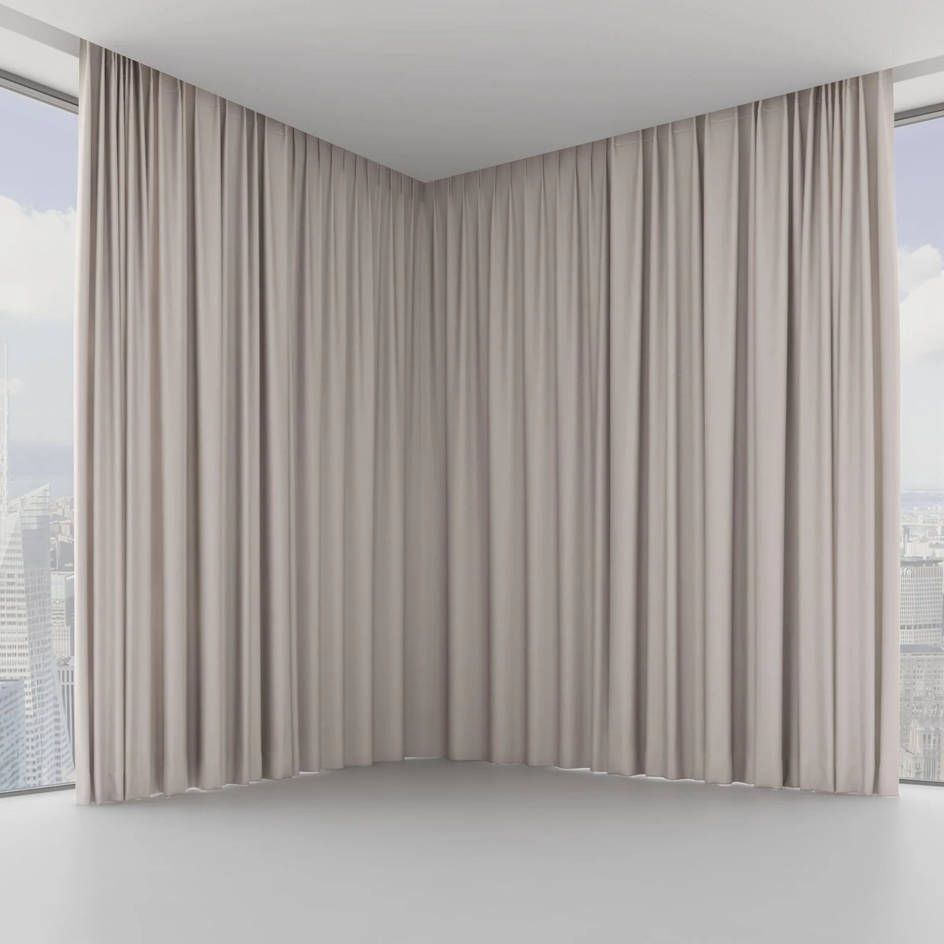 Front view of Brugge Taupe, on hidden rail