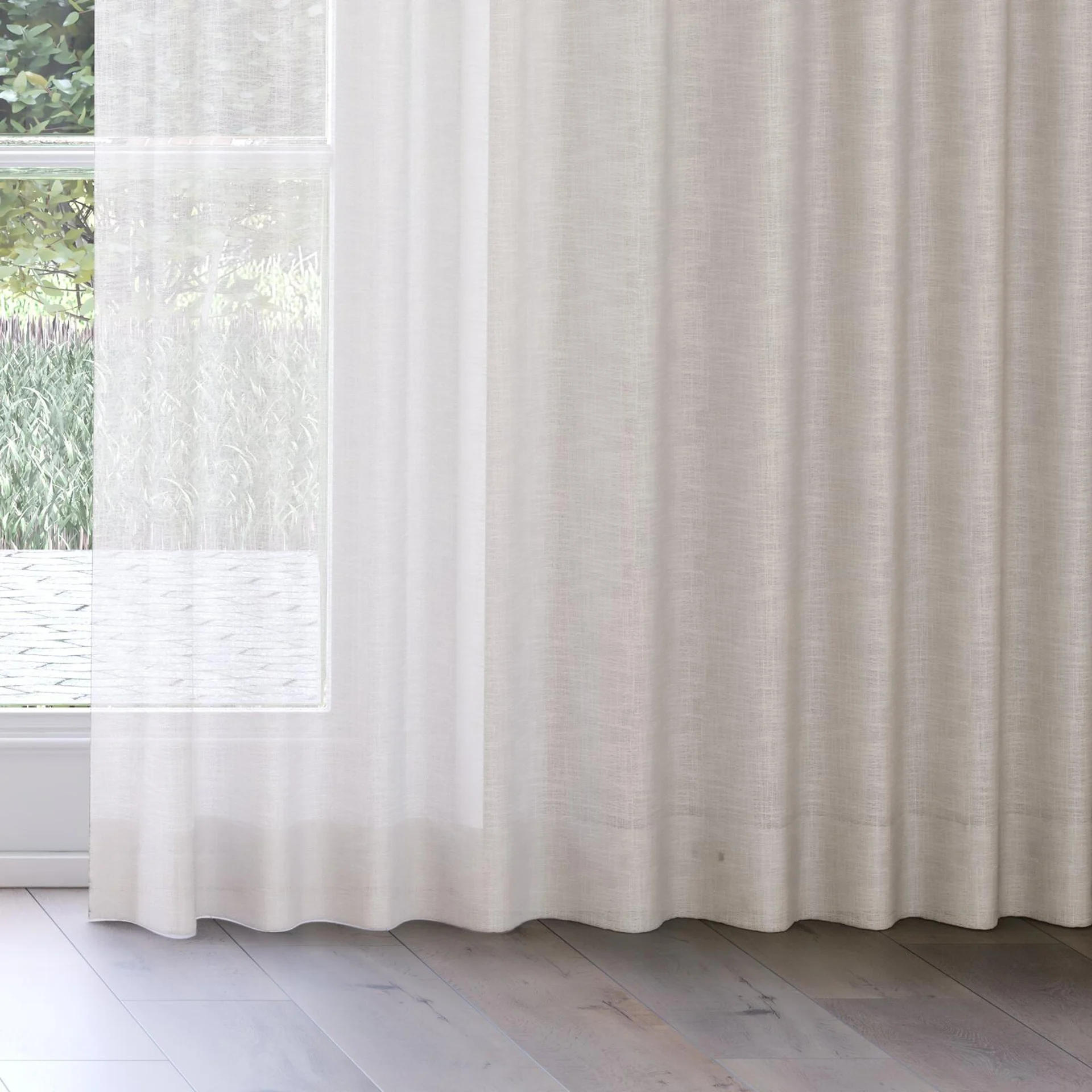 Bottom view of Verdant Oyster, on curtain rail