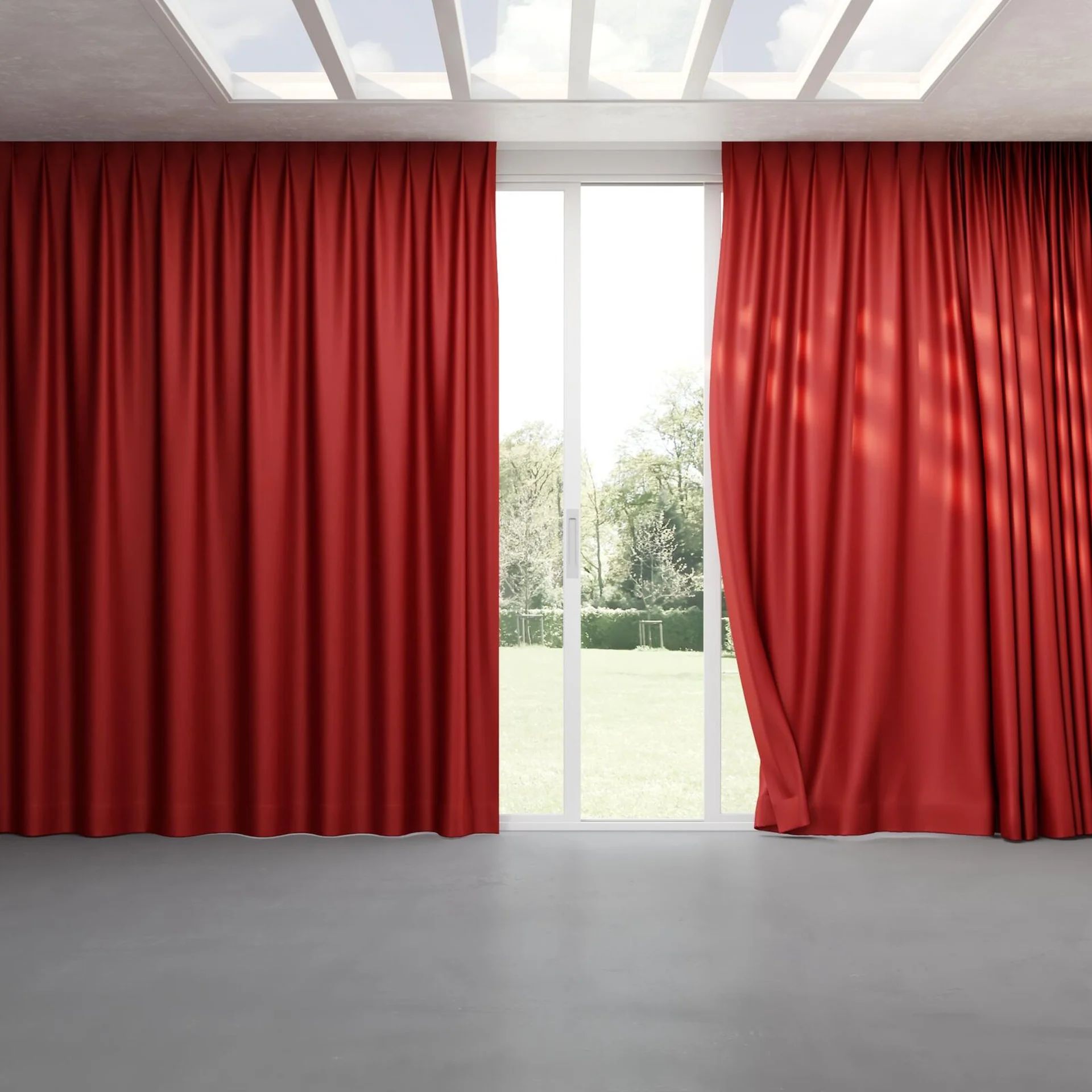 Full view of Stallion 2 Blackout Vino, pinch pleat