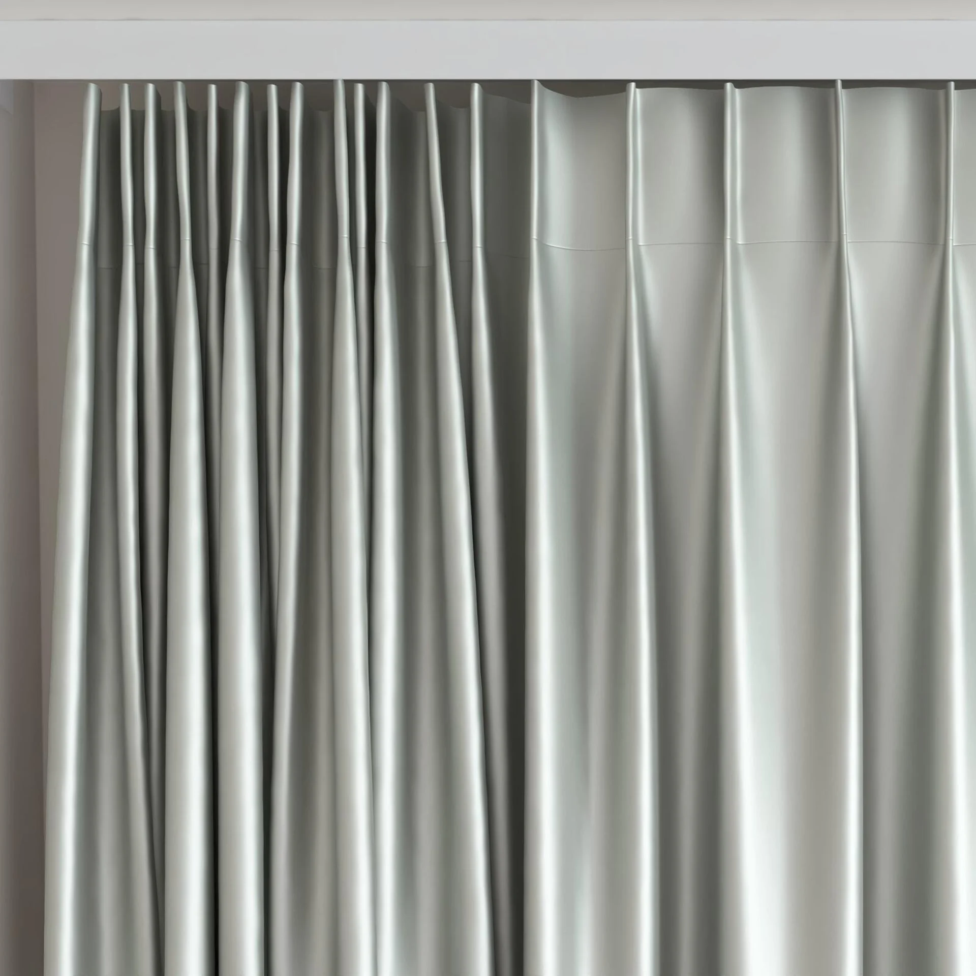 Top view of North Face Silver, on curtain rail