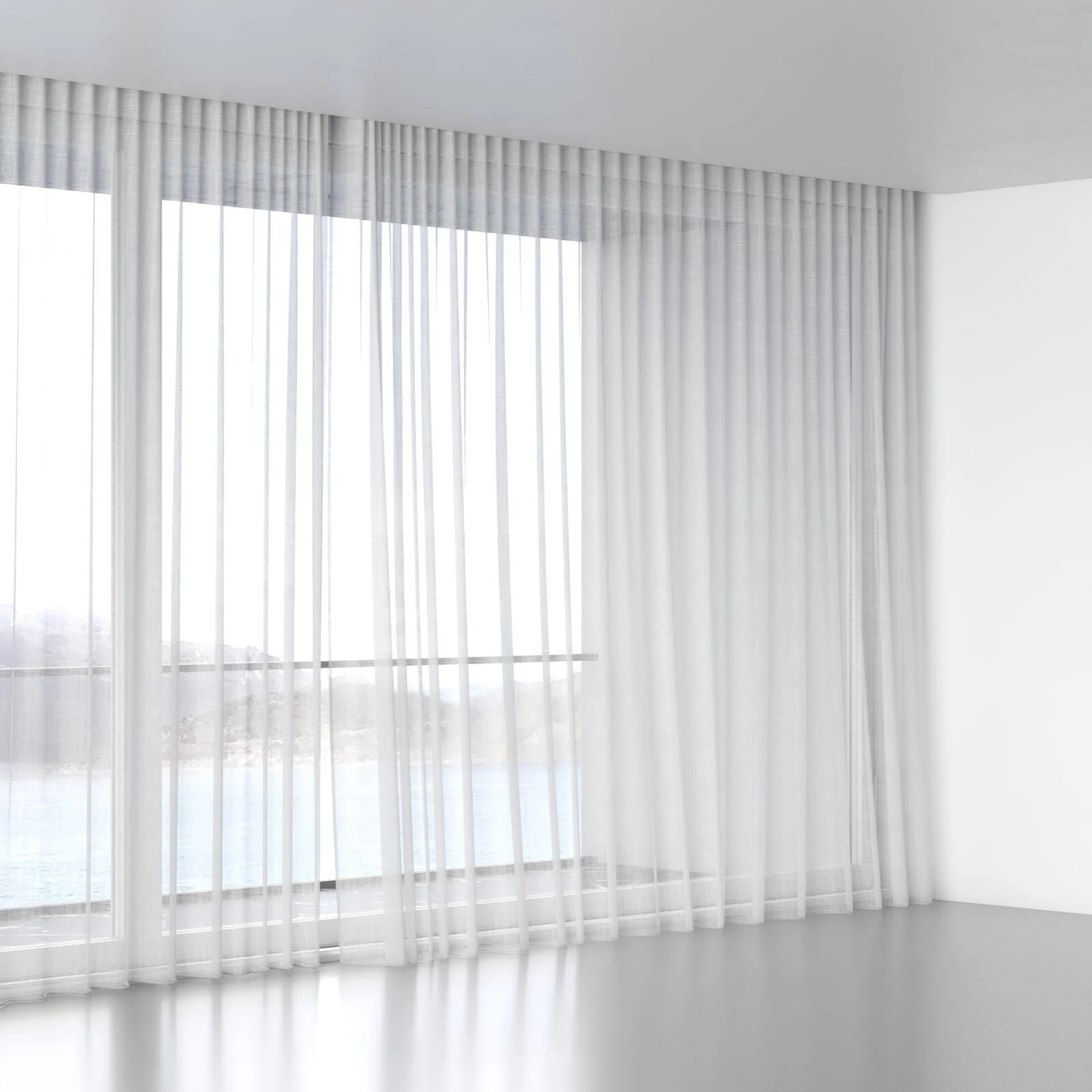 Full view of Kumo Recycled Snow, wave pleat