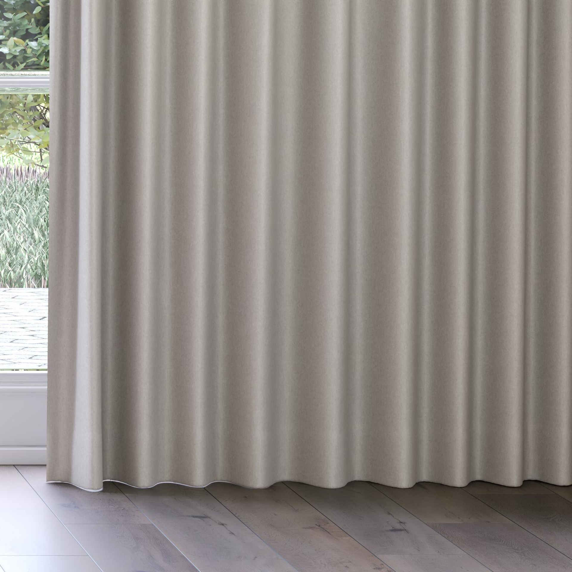 Bottom view of Woolly/Woolen Aluminium, on curtain rail