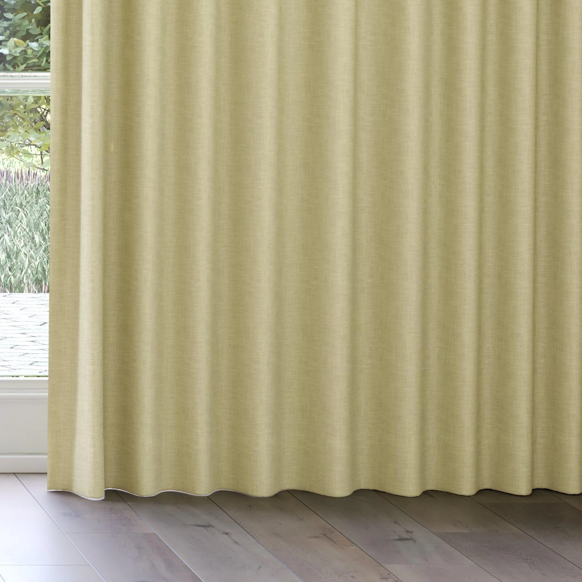 Bottom view of Mauritius Linden, on curtain rail