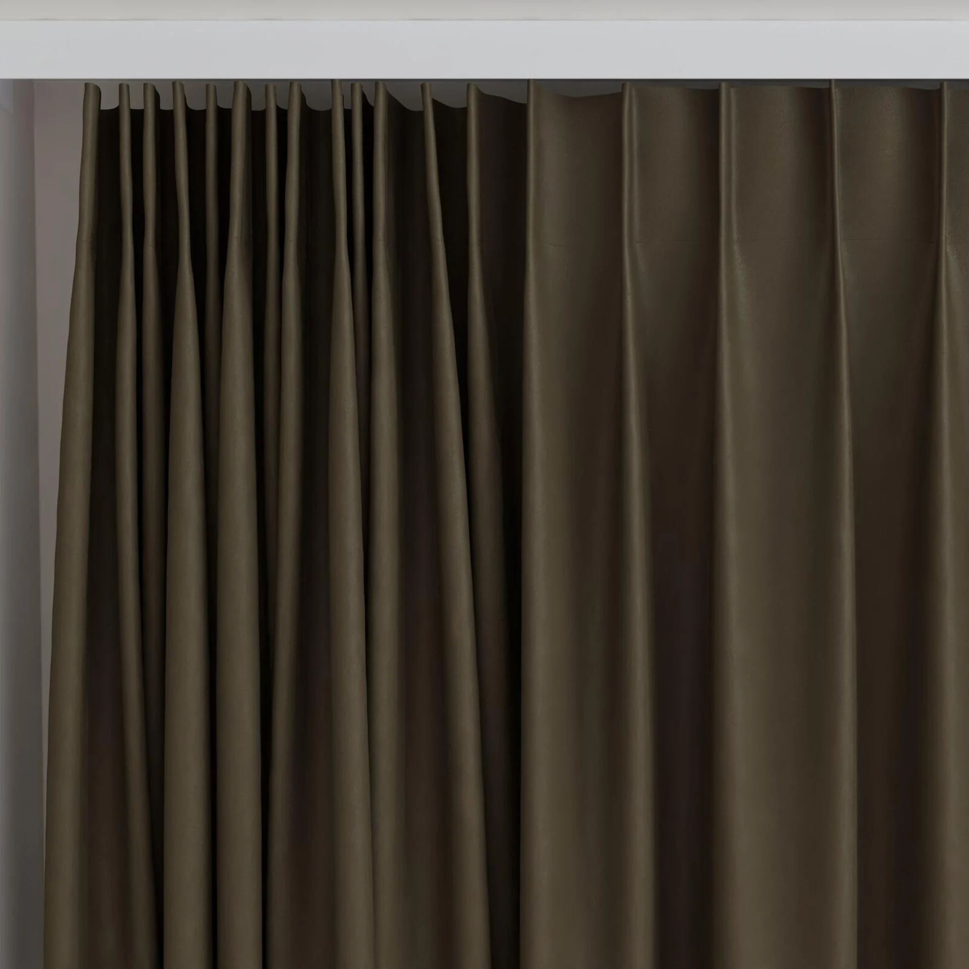 Top view of Vela Mink, on curtain rail