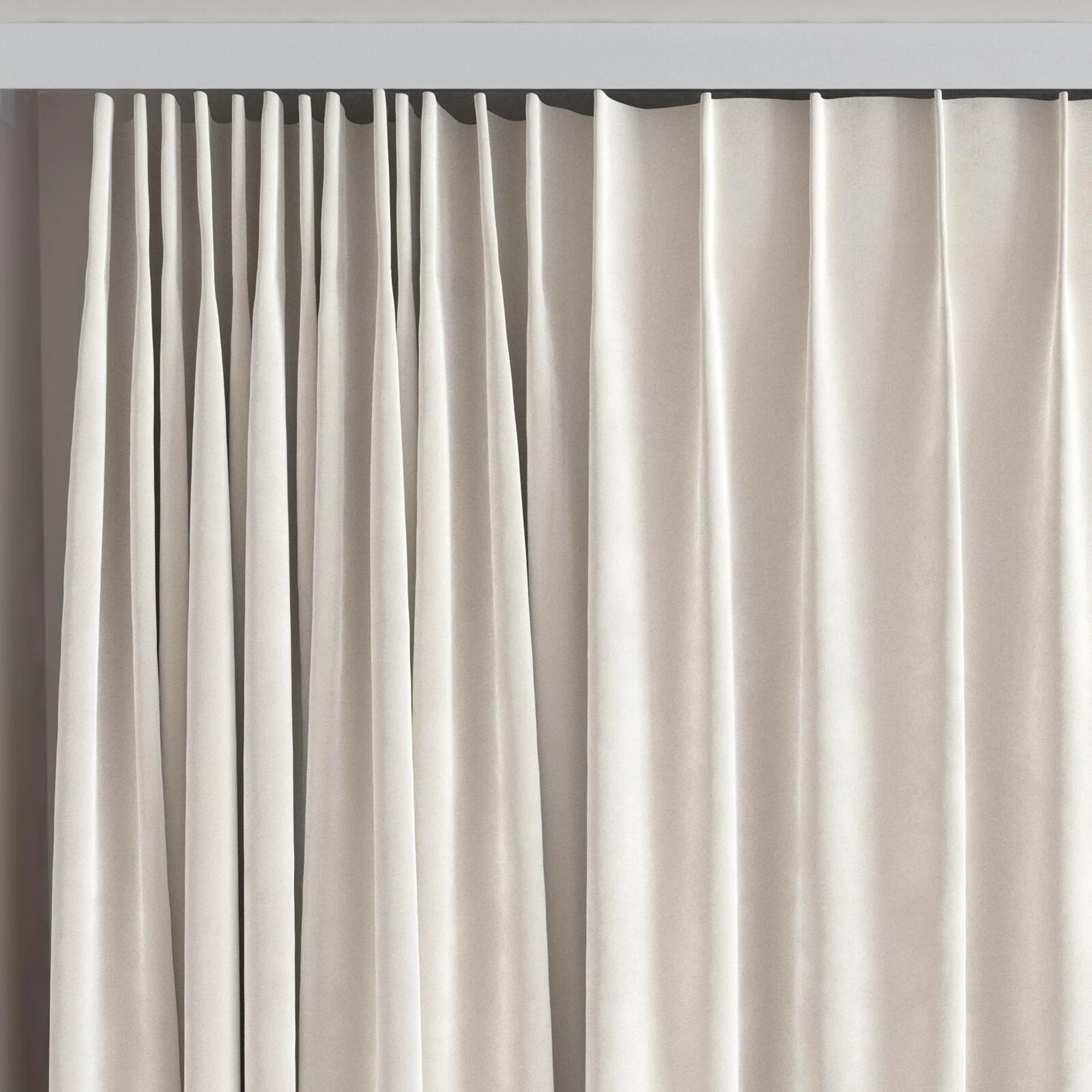 Top view of Verbier Marshmallow, on curtain rail