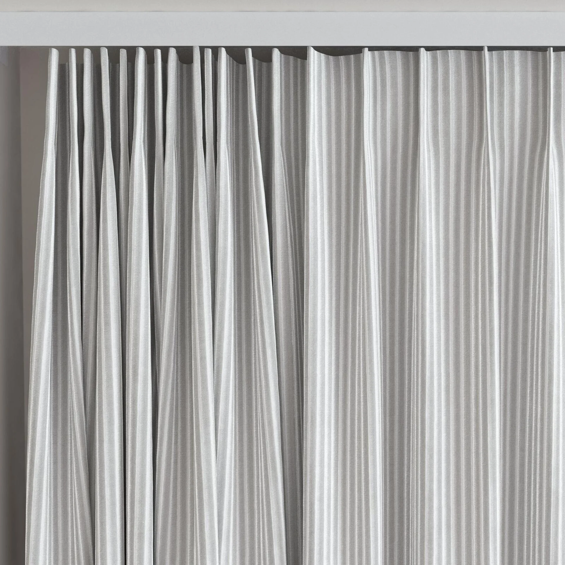 Top view of Embrace Silver, on curtain rail