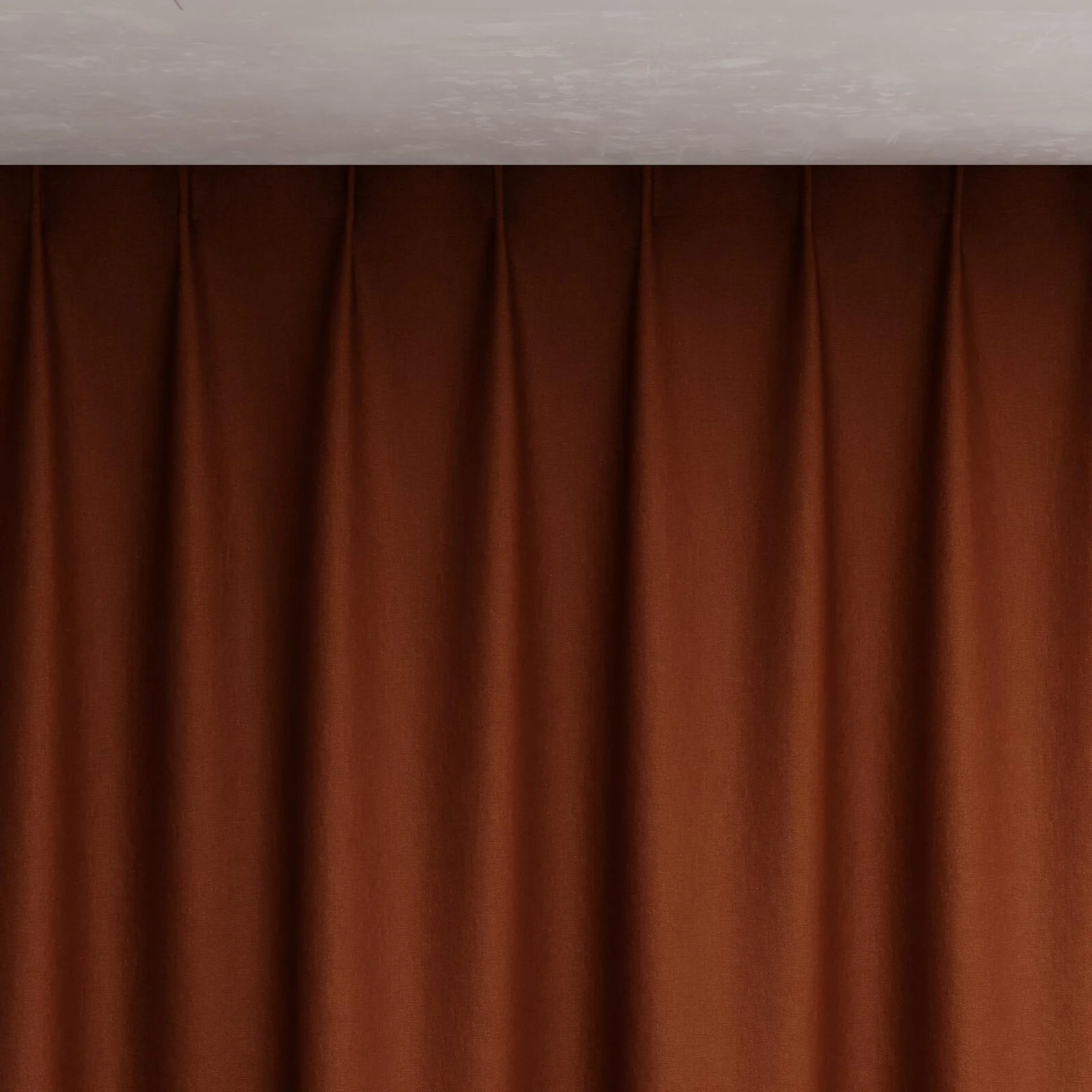 Top view of Eternal Paprika, pinch pleat