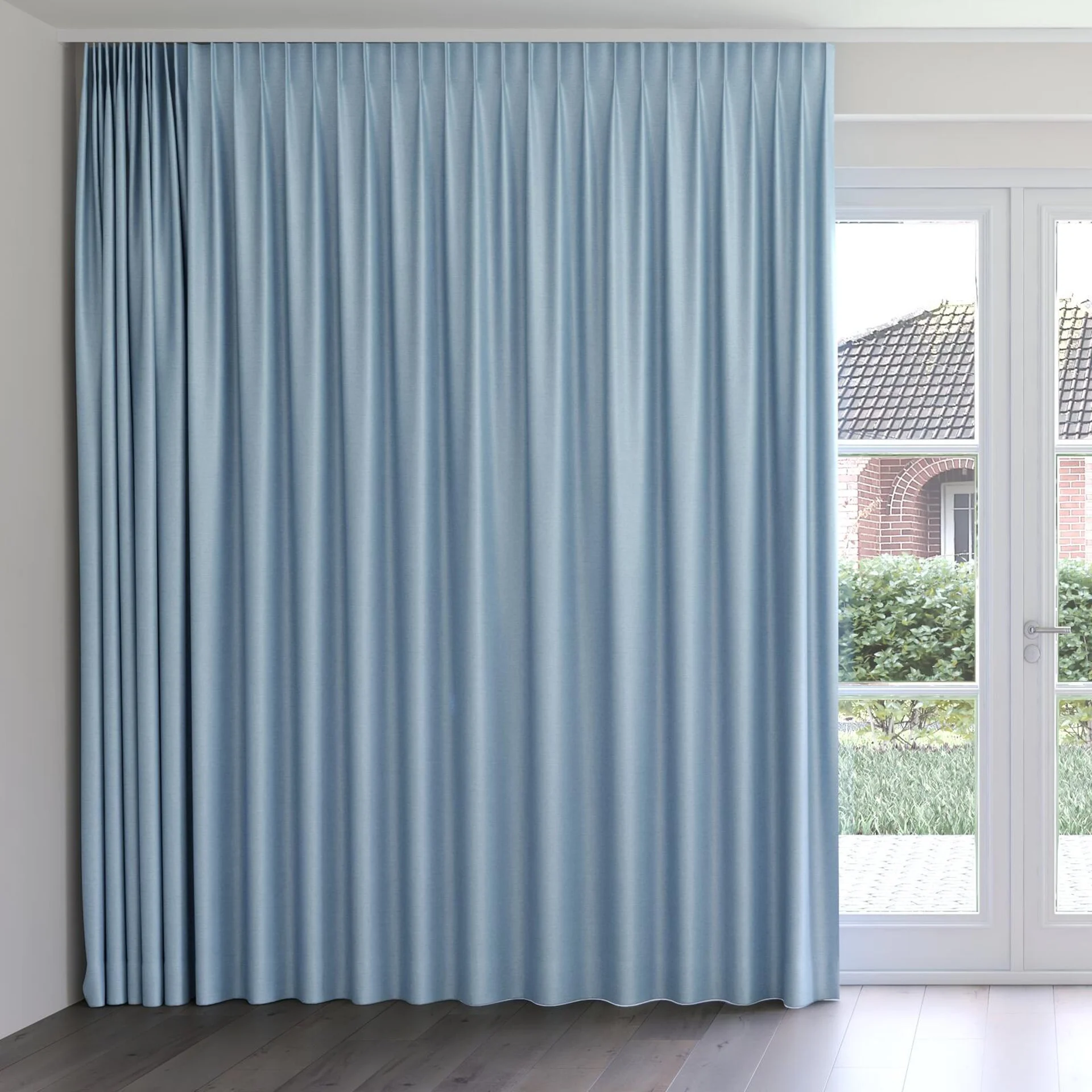 Front view of Provence Sky, on curtain rail