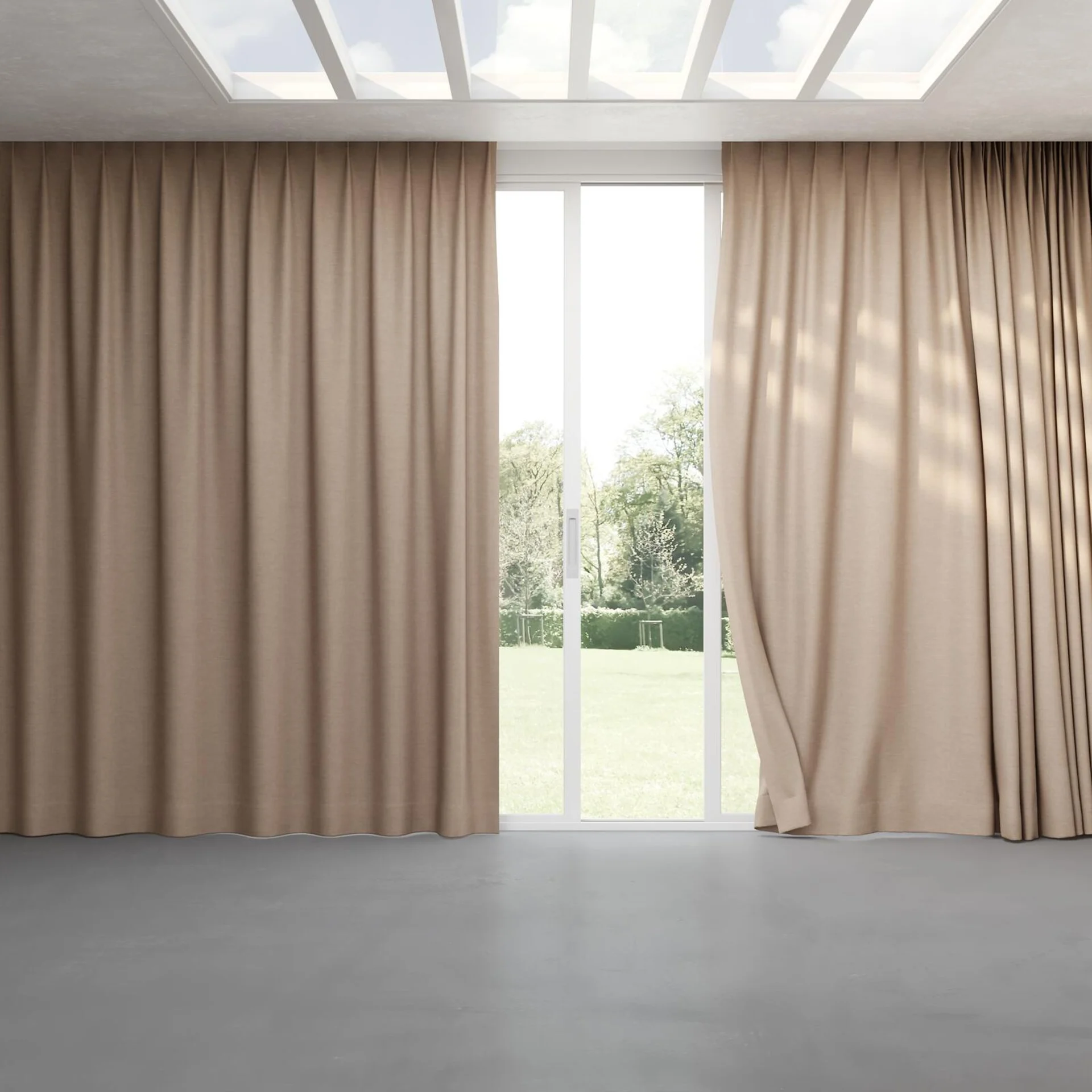 Full view of Drama Dune, pinch pleat